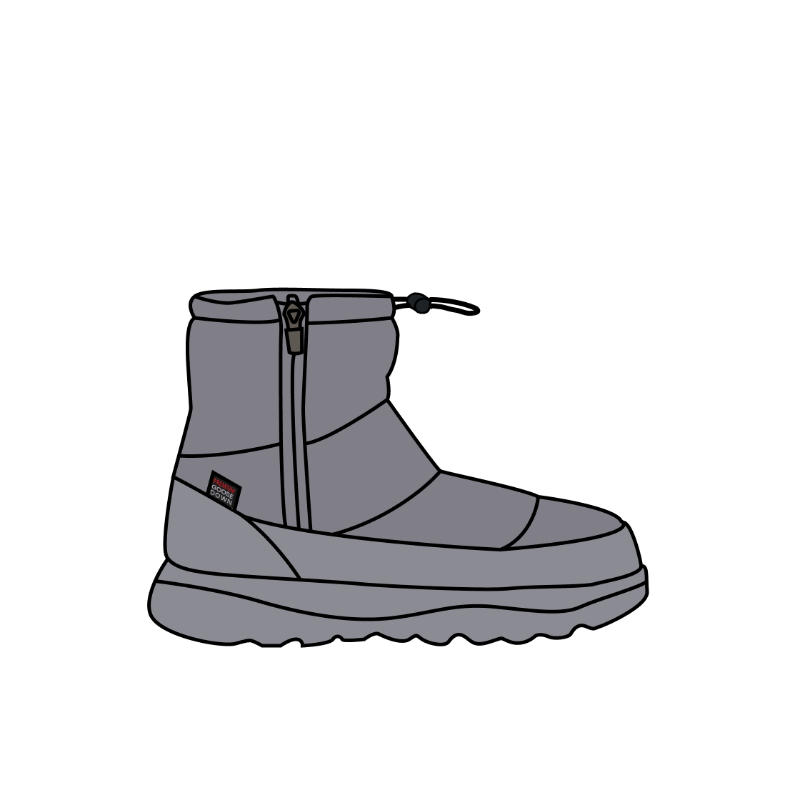 NS99Q73K The North Face Goose Down Short Boots Heather Gray