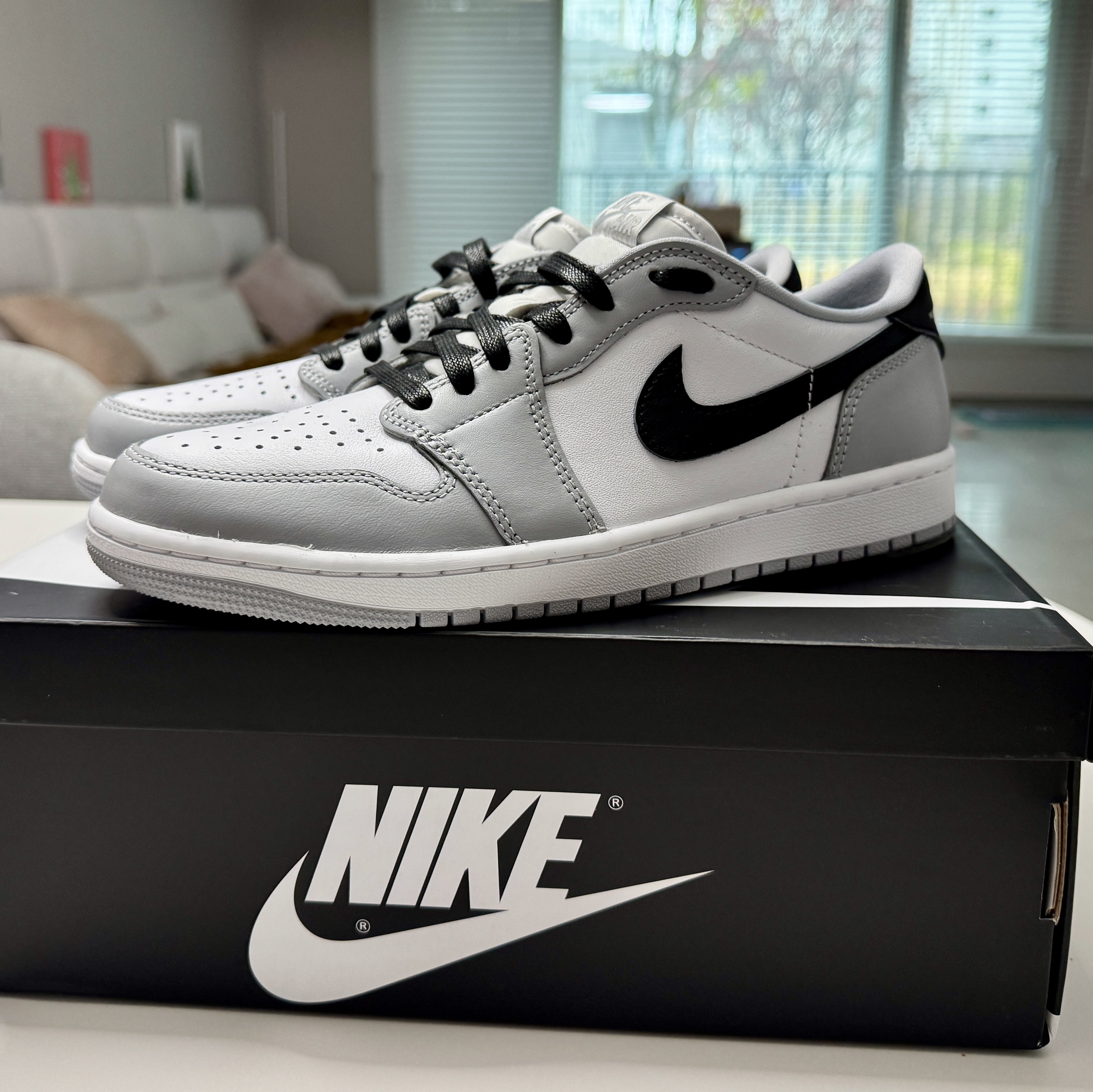 Jordan 1 Retro Low OG Wolf Grey and White 착용 스타일 - 2