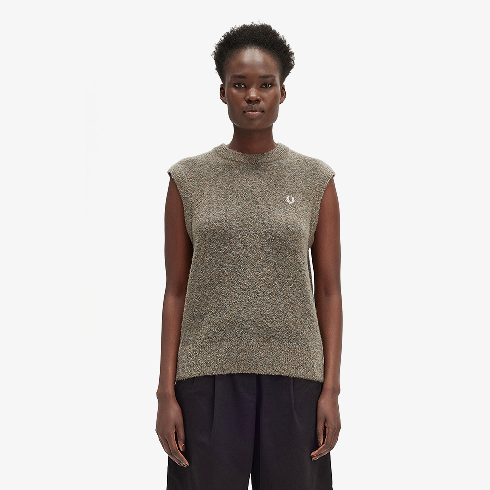 프레드페리 우먼 부클 베스트 웜스톤(Fred Perry Womens Boucle Vest Warm Stone) - 2