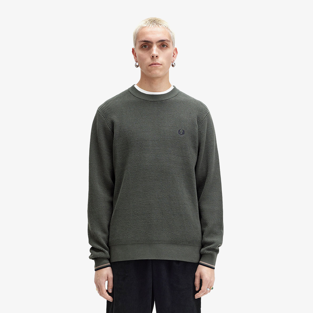 프레드페리 와플 스티치 니트 필드그린(Fred Perry Waffle Stitch Knit Field Green) - 2