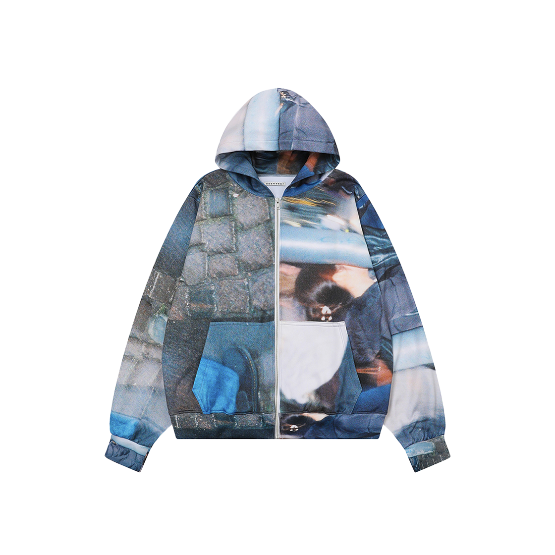 P00000ZA SEEN Printing Zip Hoodie People2