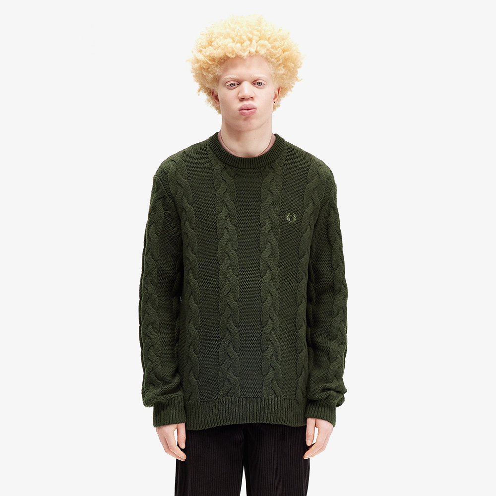 프레드페리 청키 케이블 니트 스웨터 헌팅그린(Fred Perry Chunky Cable Knit Hunting Green) - 2