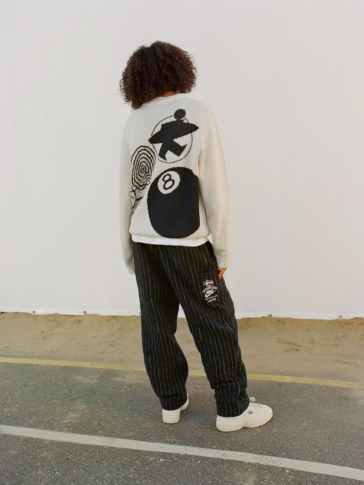 Nike x Stussy NRG LS Knit Sweater Fossil (DR2893-238) 착용 스타일