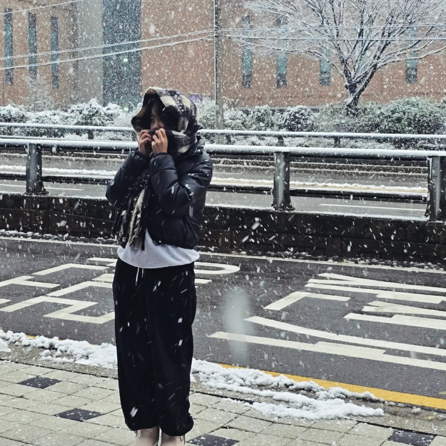 (W) UGG Classic Clear Mini Boots Natural Black 착용 스타일 - 2