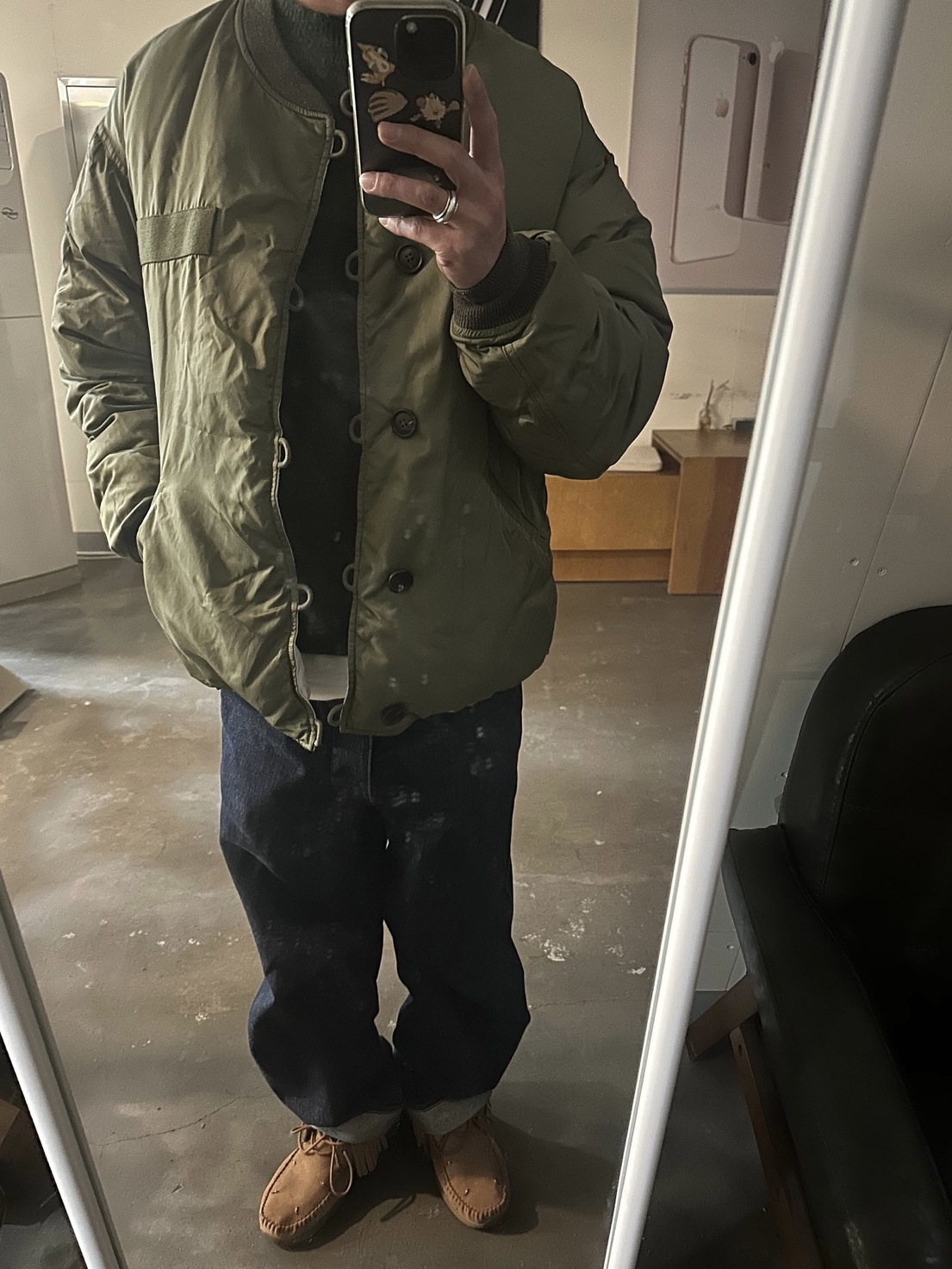 Visvim Iris Jacket Blue - 22FW, Visvim Court Hoodie P.O Crash Black - 23SS 착용 스타일 - 5