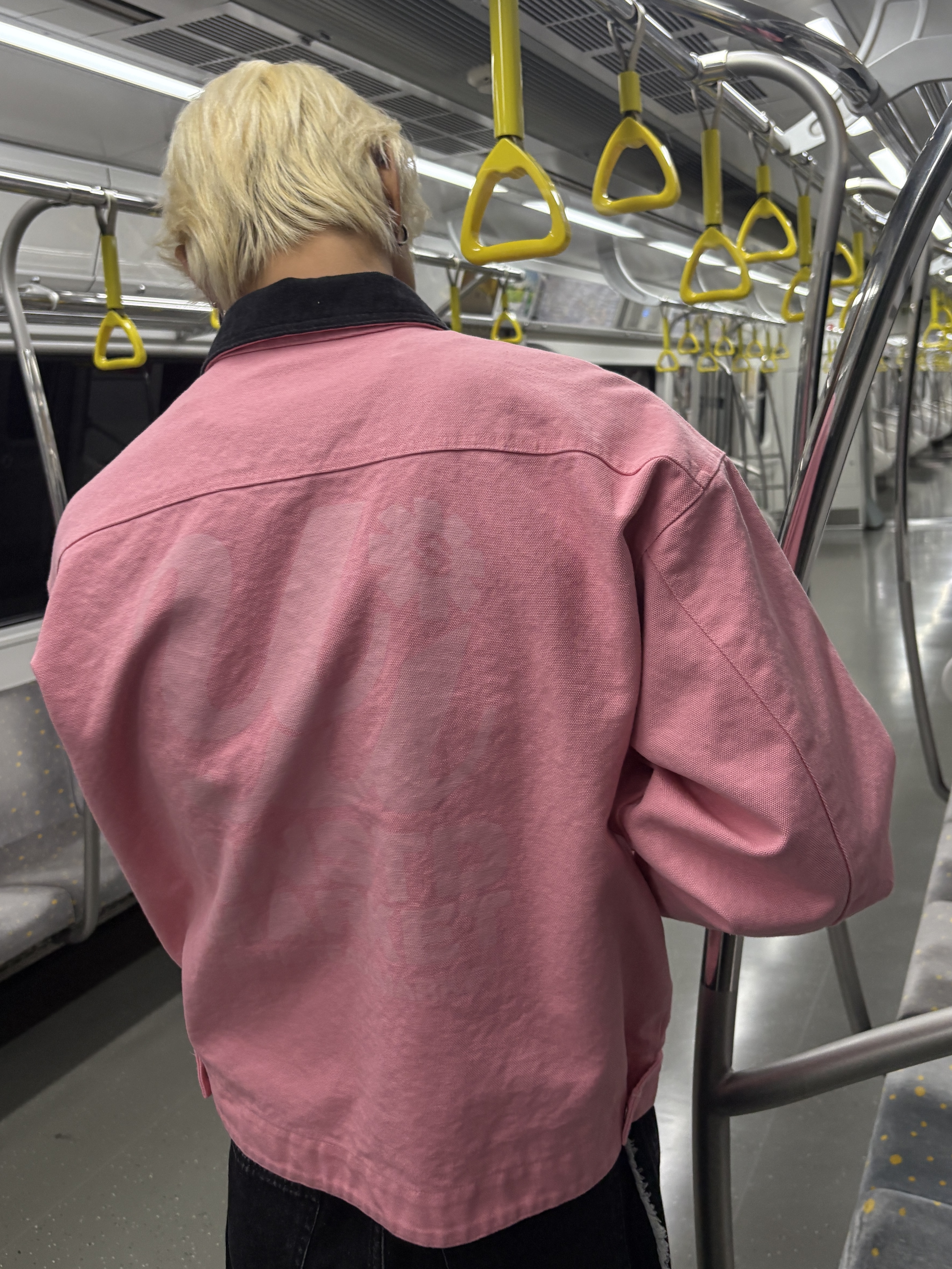 Unsteady Market Vintage Work Jacket Pink 착용 스타일 - 1