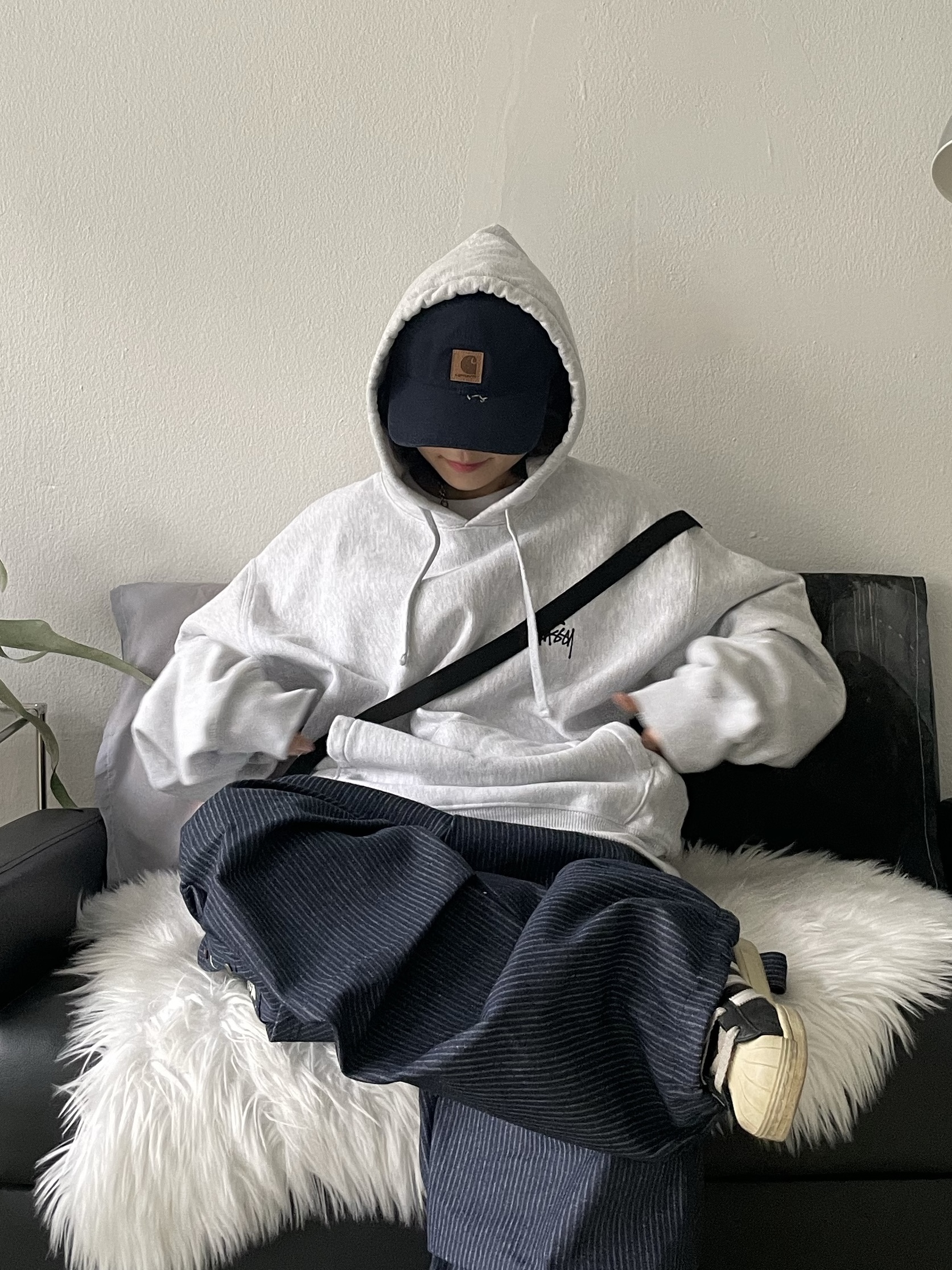 Human Made Military Light Pouch Black, Adidas Superstar Premium Black White 착용 스타일 - 8