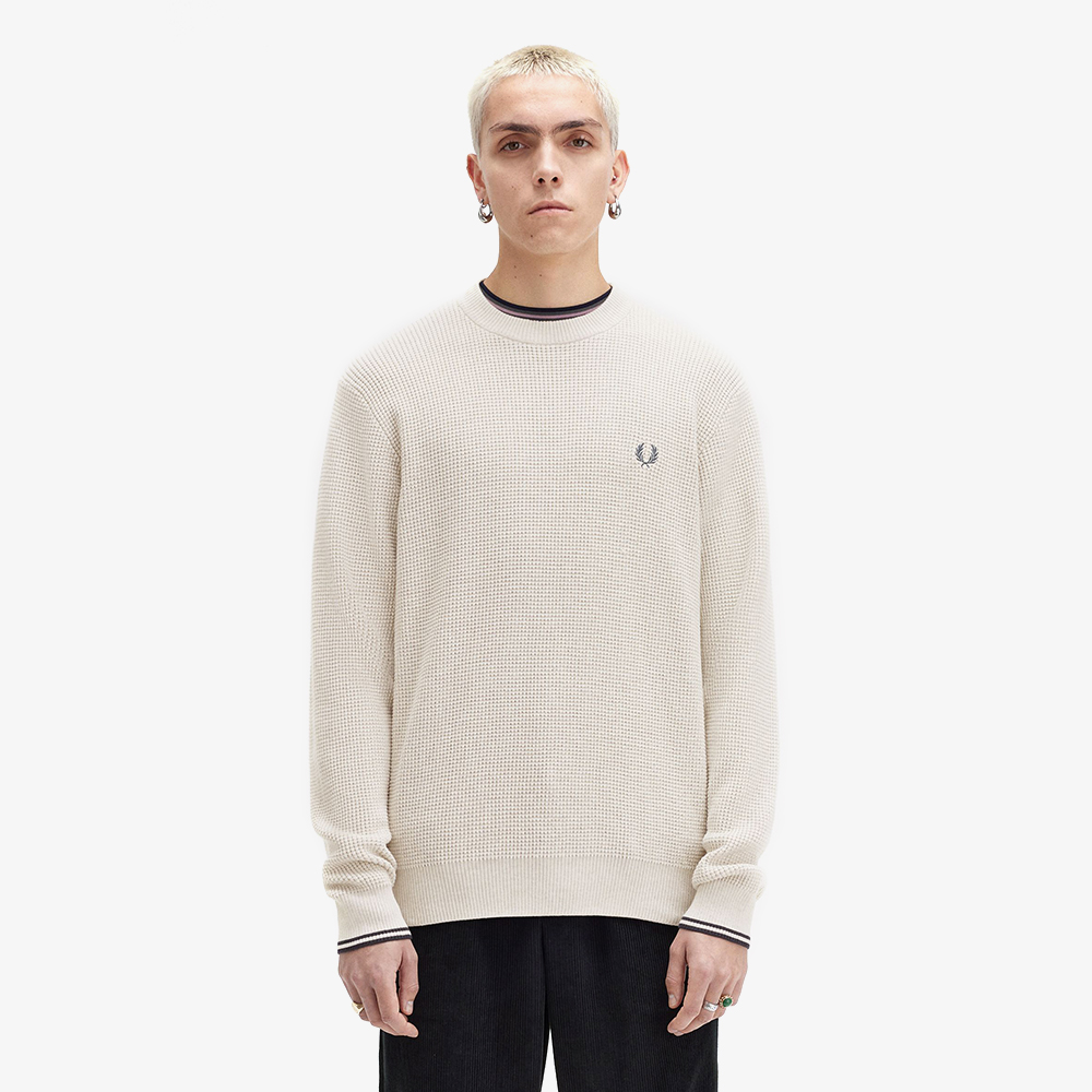 프레드페리 와플 스티치 니트 포리지(Fred Perry Waffle Stitch Knit Porridge Marl) - 2