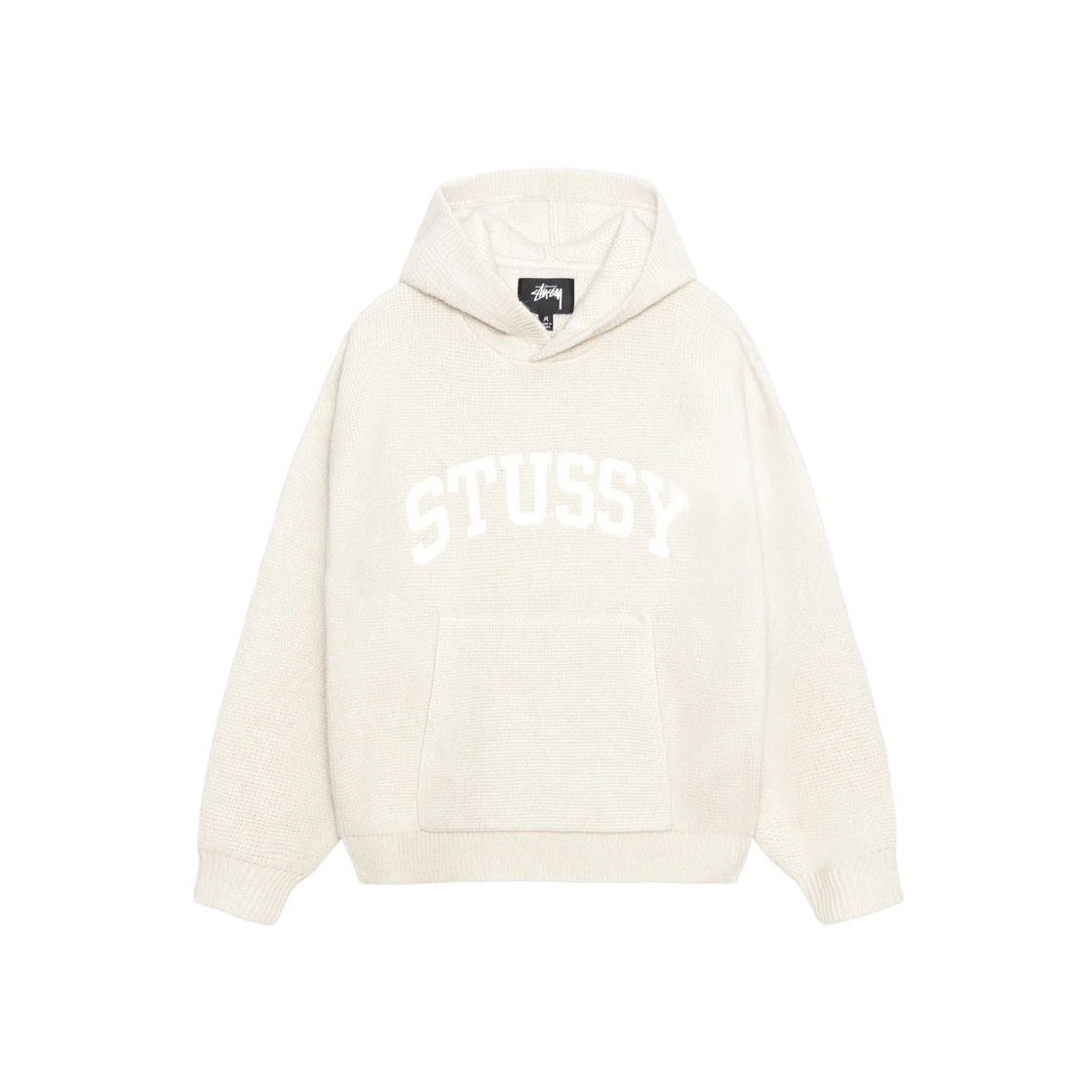 스투시 펠트 패치 니트 후드 블랙 | Stussy | KREAM