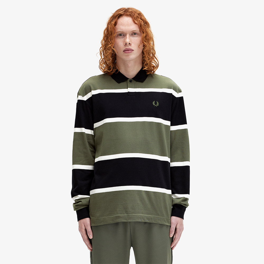프레드페리 스트라이프 롱 슬리브 폴로 셔츠 로렐리스그린(Fred Perry Striped Long Sleeves Polo Shirt Laurel Wreath Green) - 2