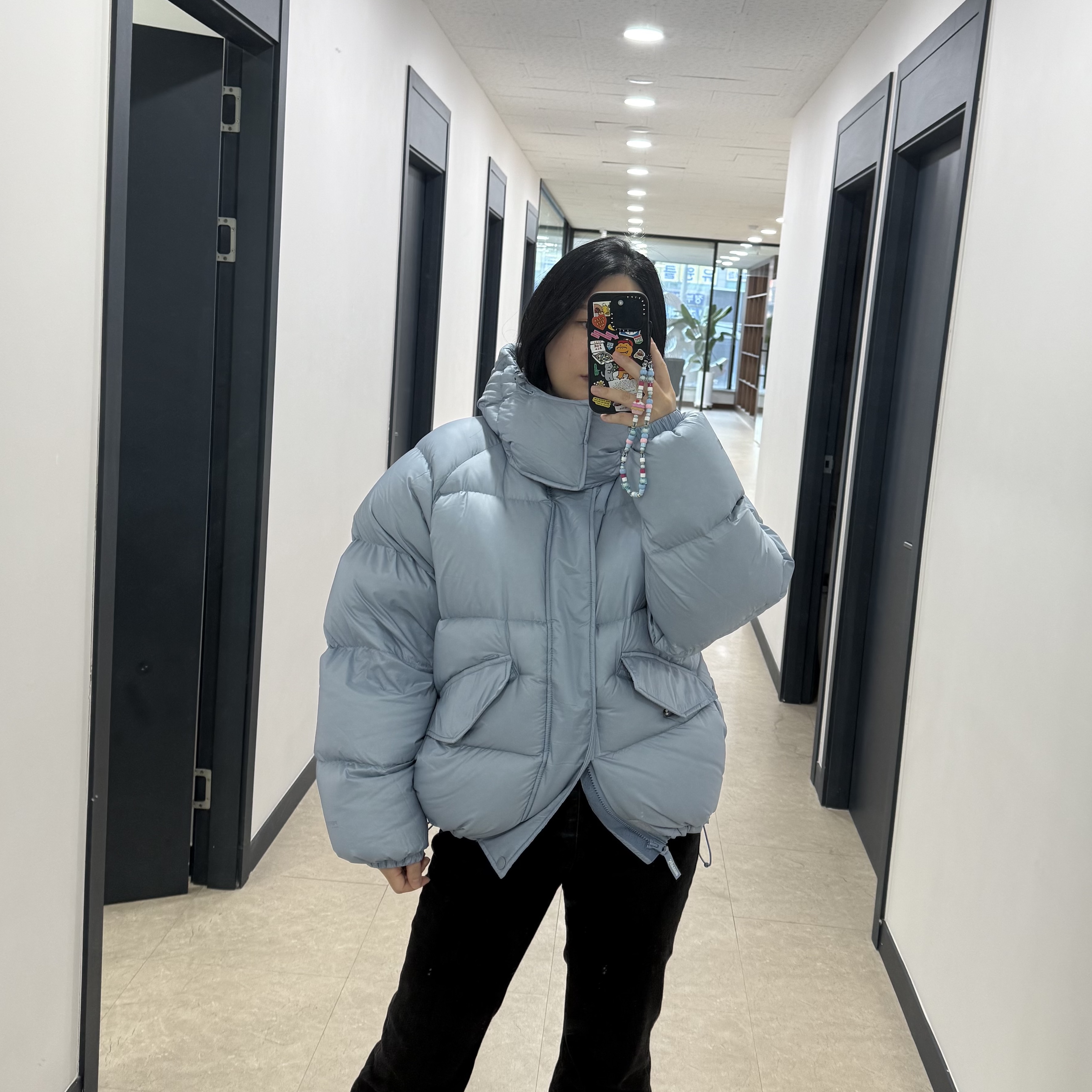Supreme 700-Fill Down Lightweight Puffer Jacket Light Blue - 24FW 착용 스타일 - 2