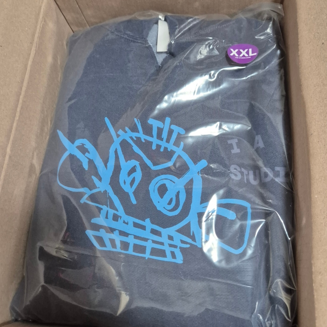 IAB Studio x Arcane Jinx Hoodie Washed Navy Sky Blue 착용 스타일