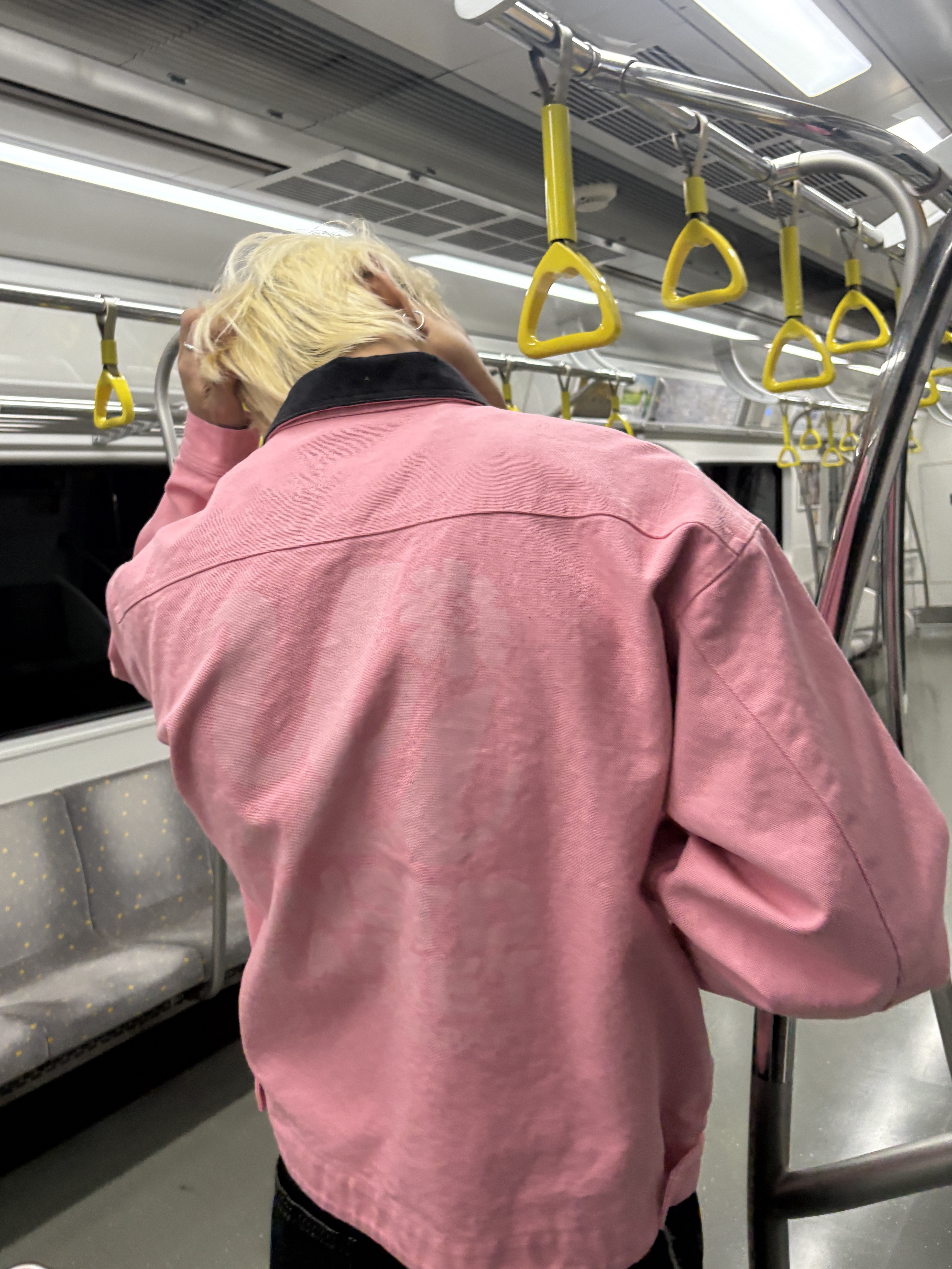 Unsteady Market Vintage Work Jacket Pink 착용 스타일 - 2