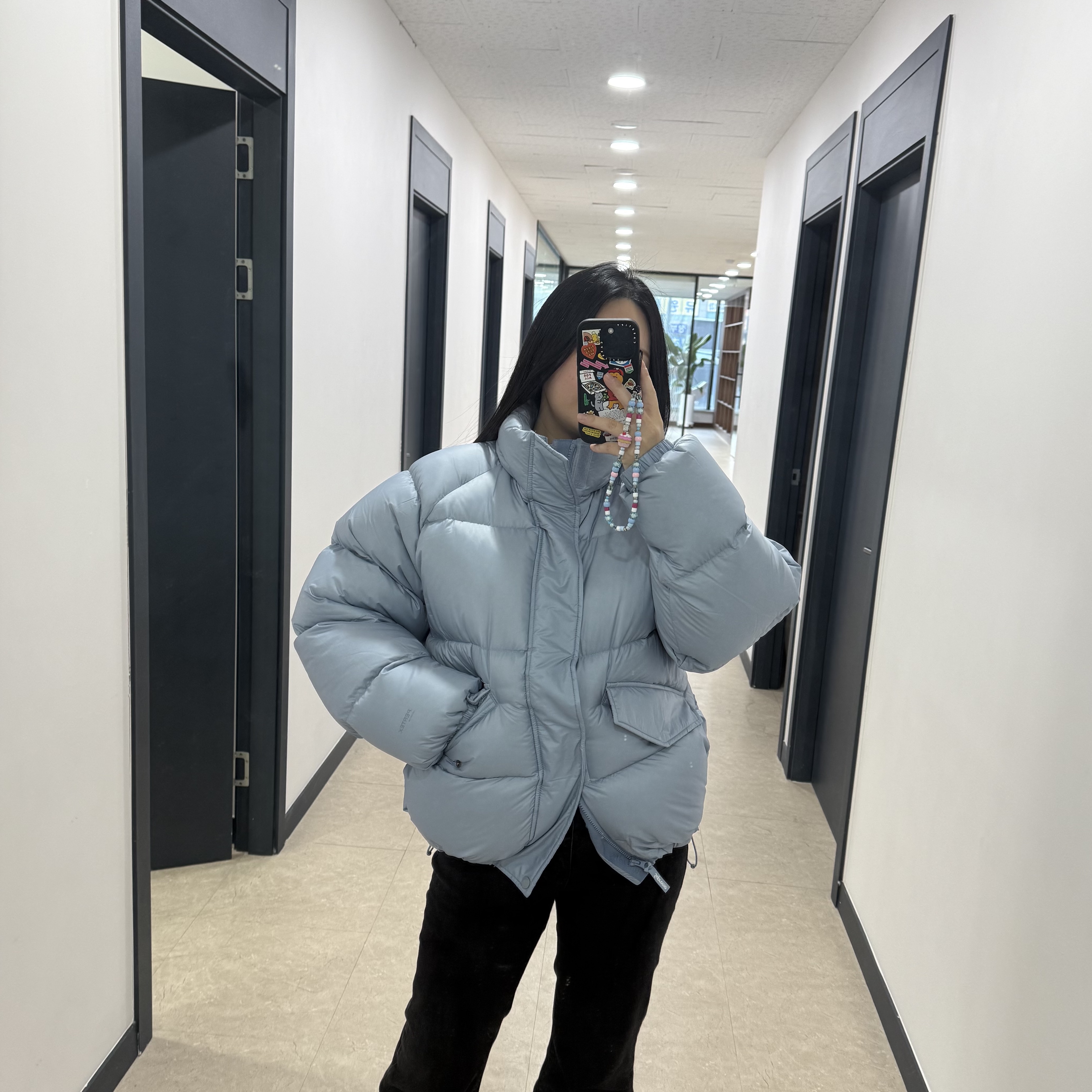 Supreme 700-Fill Down Lightweight Puffer Jacket Light Blue - 24FW 착용 스타일 - 1