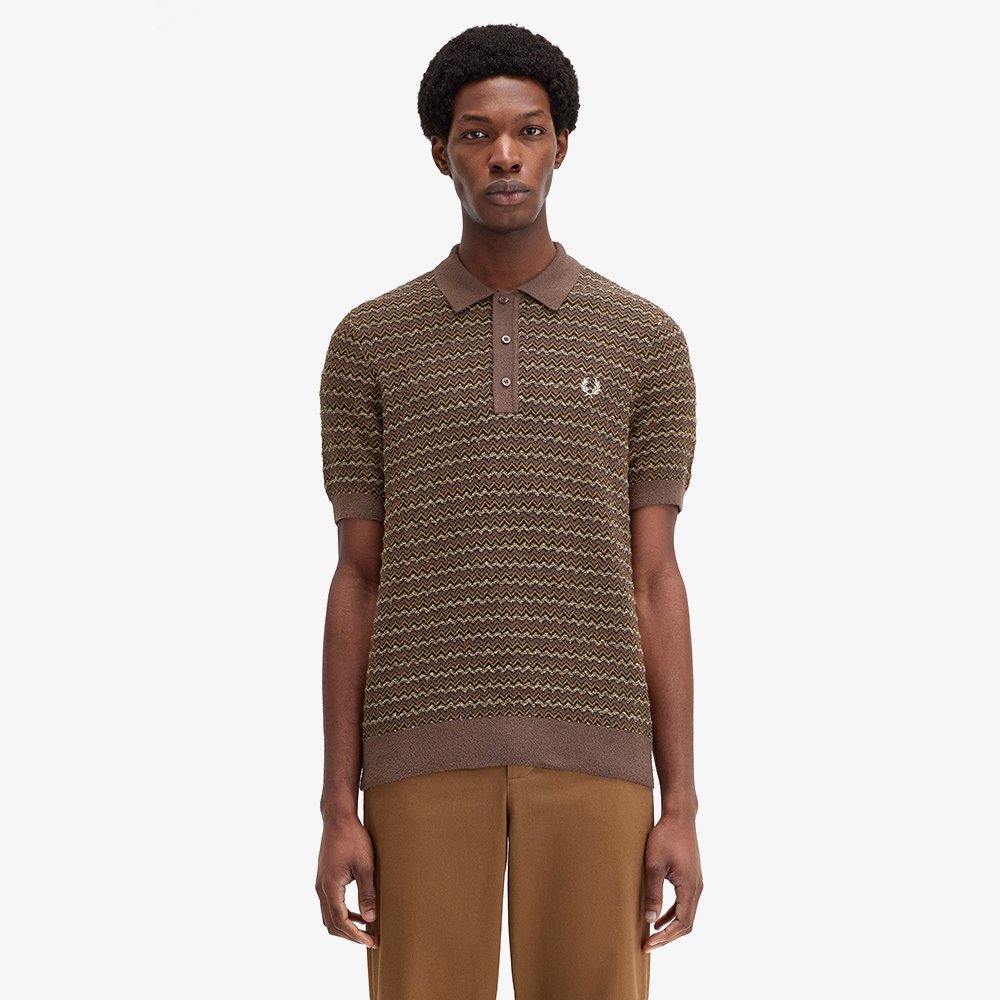 프레드페리 부클 자카드 니트 셔츠 캐링턴로드브릭(Fred Perry Boucle Jacquard Knitted Shirt Carrington Road Brick) - 2