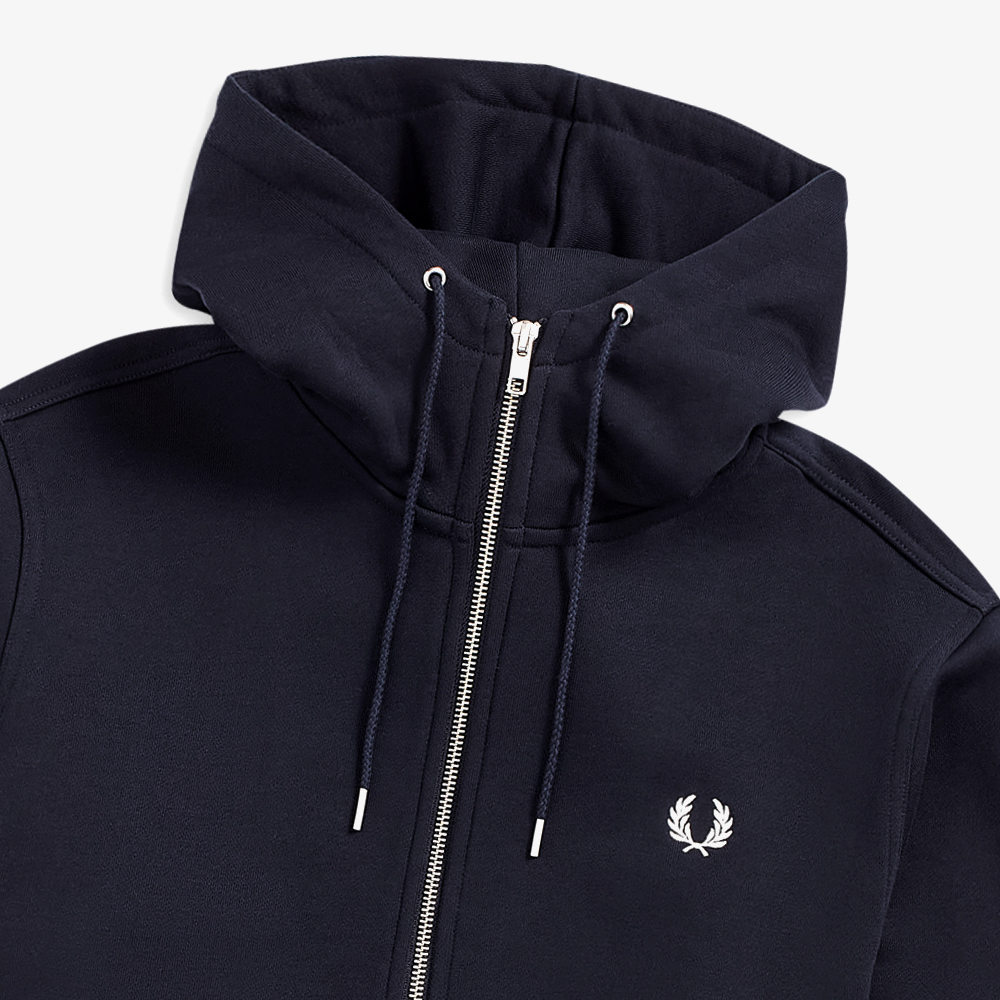 프레드페리 후드 집 스루 스웻셔츠 네이비(Fred Perry Hooded Zip Through Sweatshirt Navy) - 5