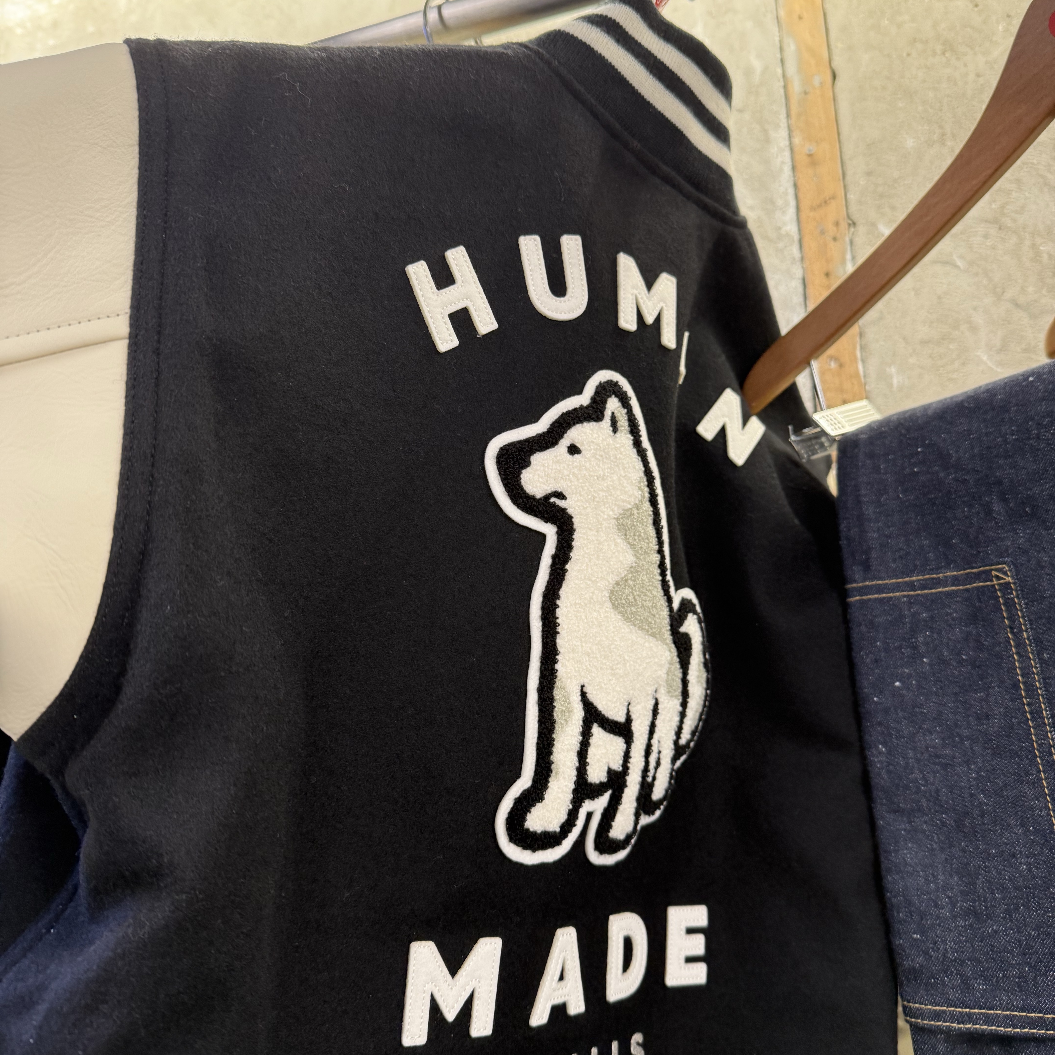 Human Made Graphic Varsity Jacket Black - Seoul Store Exclusive 착용 스타일