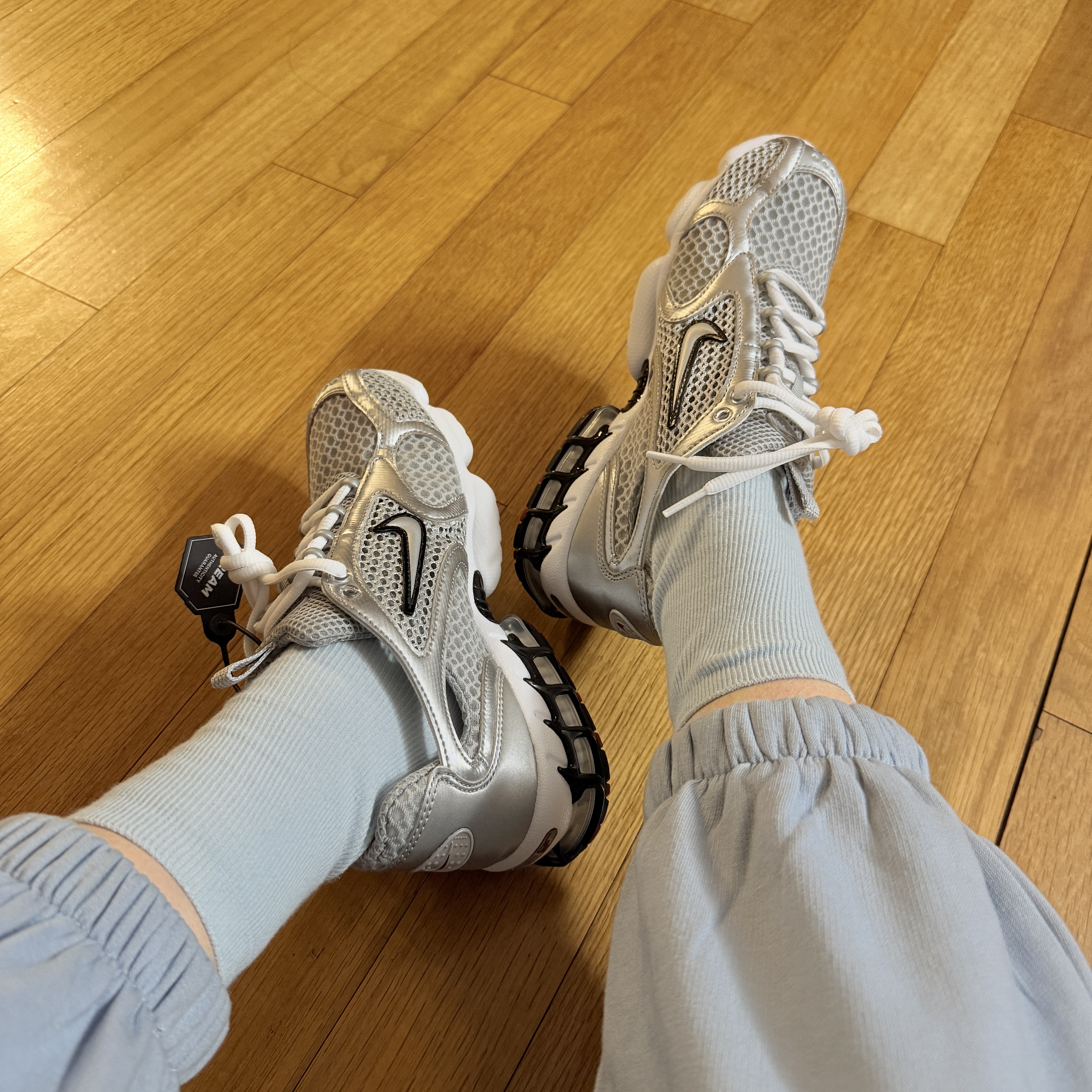 Nike Air Zoom Spiridon Cage 2 Metallic Silver 착용 스타일