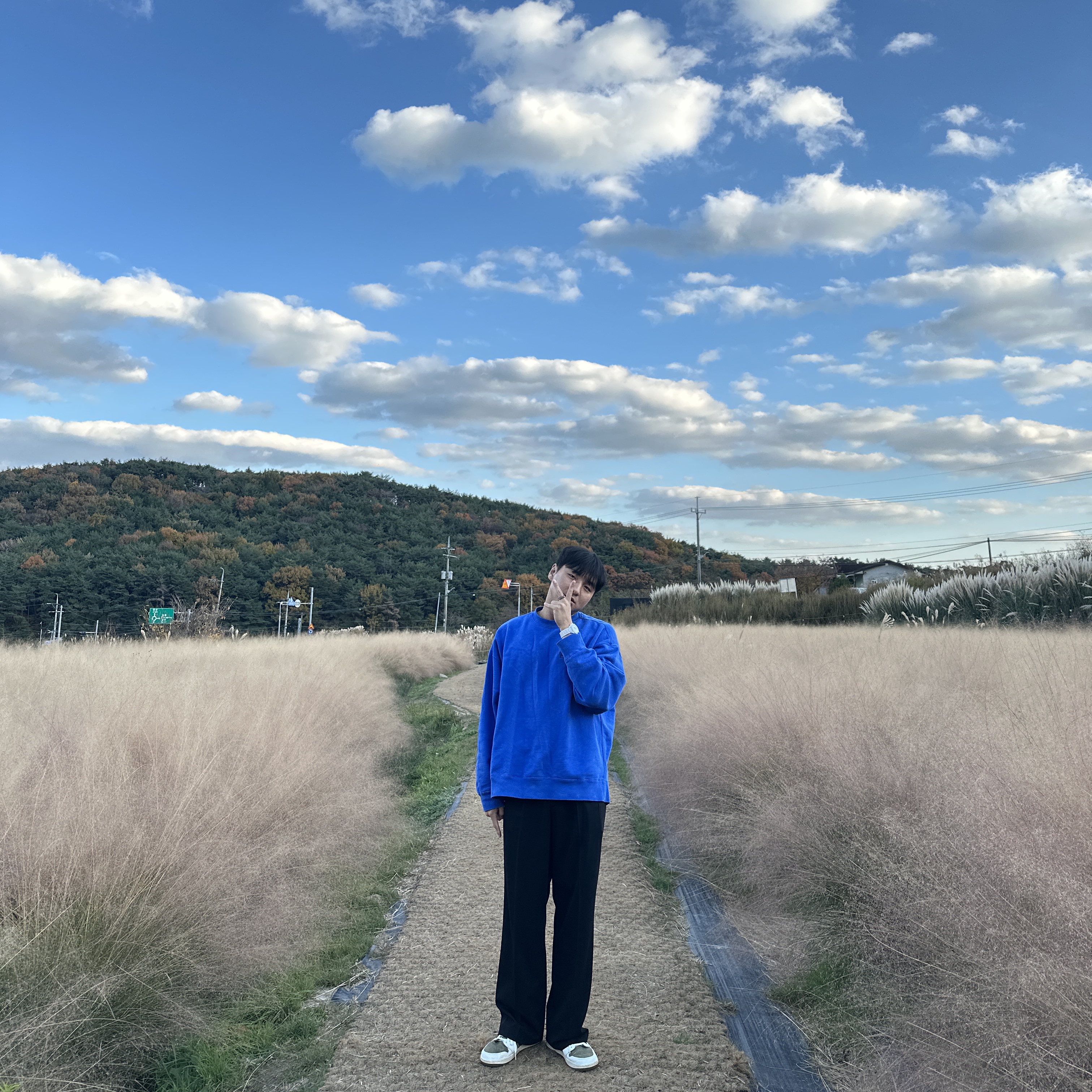 Jordan 1 x Travis Scott Retro Low OG SP Reverse Olive, Nike x Stussy NRG Acid Washed Crewneck Game Royal (DR4024-480) 착용 스타일 - 2