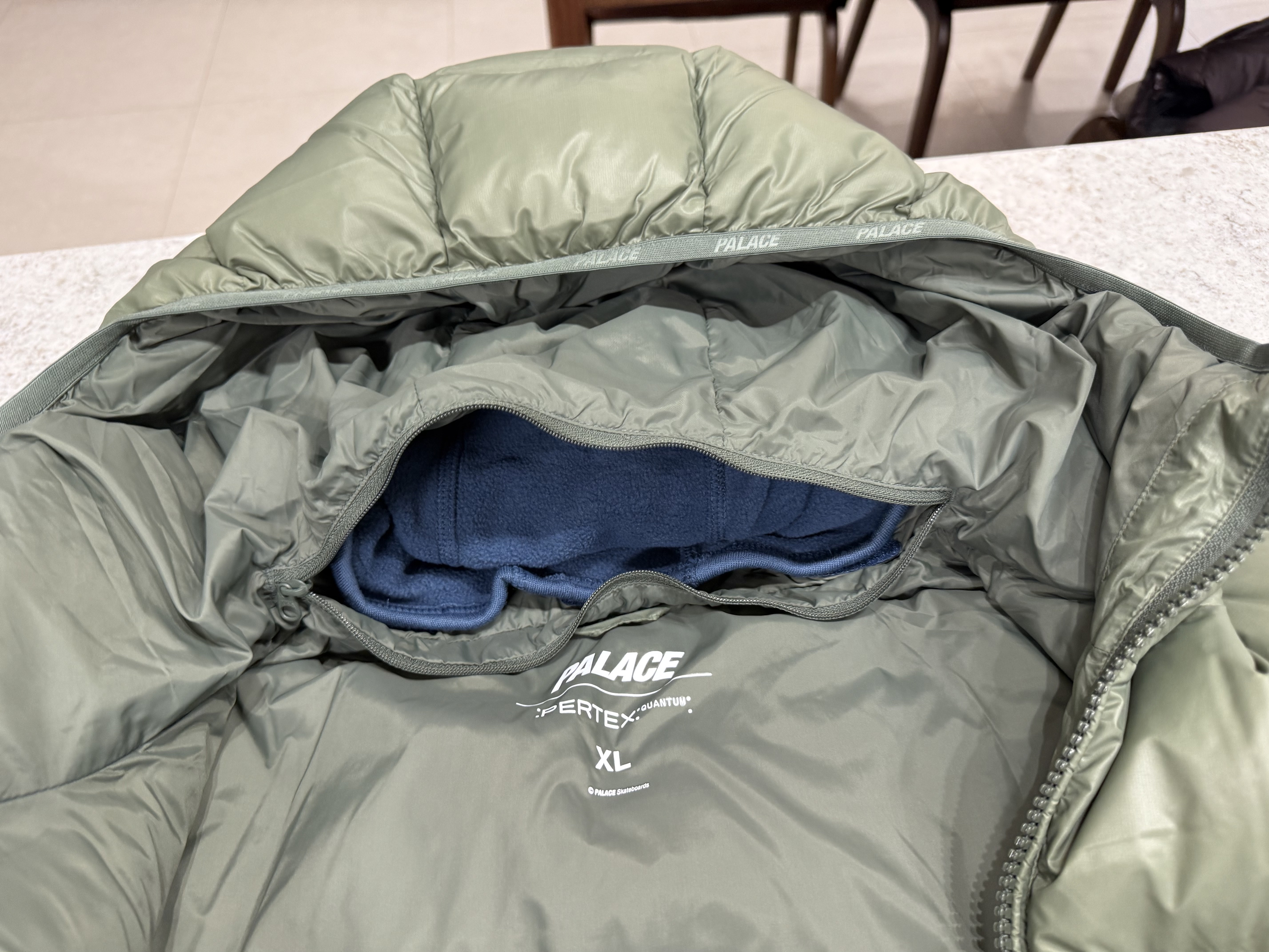 Palace Pertex Opaque Balaclava Puffa Green - 24FW 착용 스타일 - 5