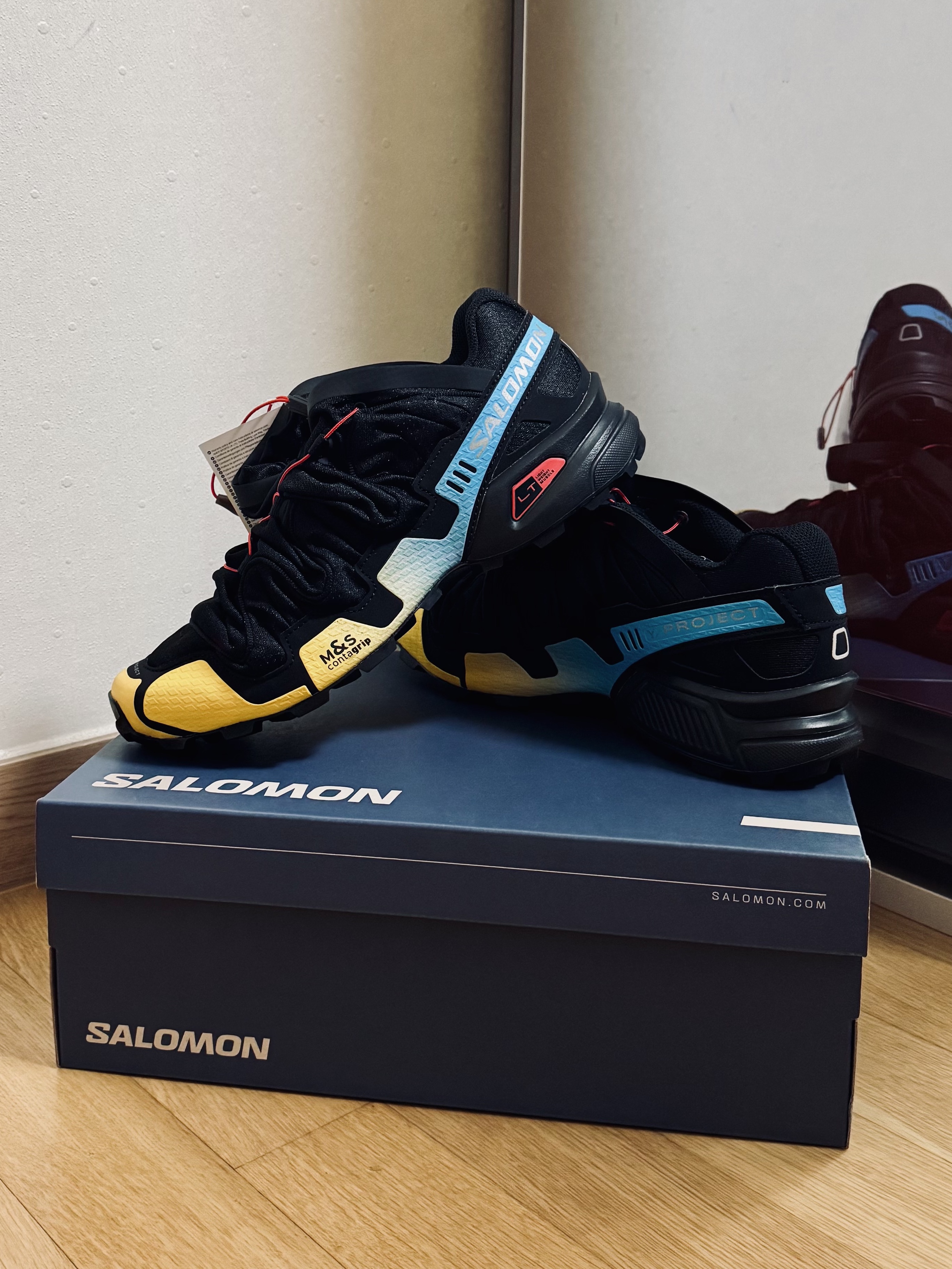 Salomon x Y/Project Speedcross 3 Black Lemon 착용 스타일