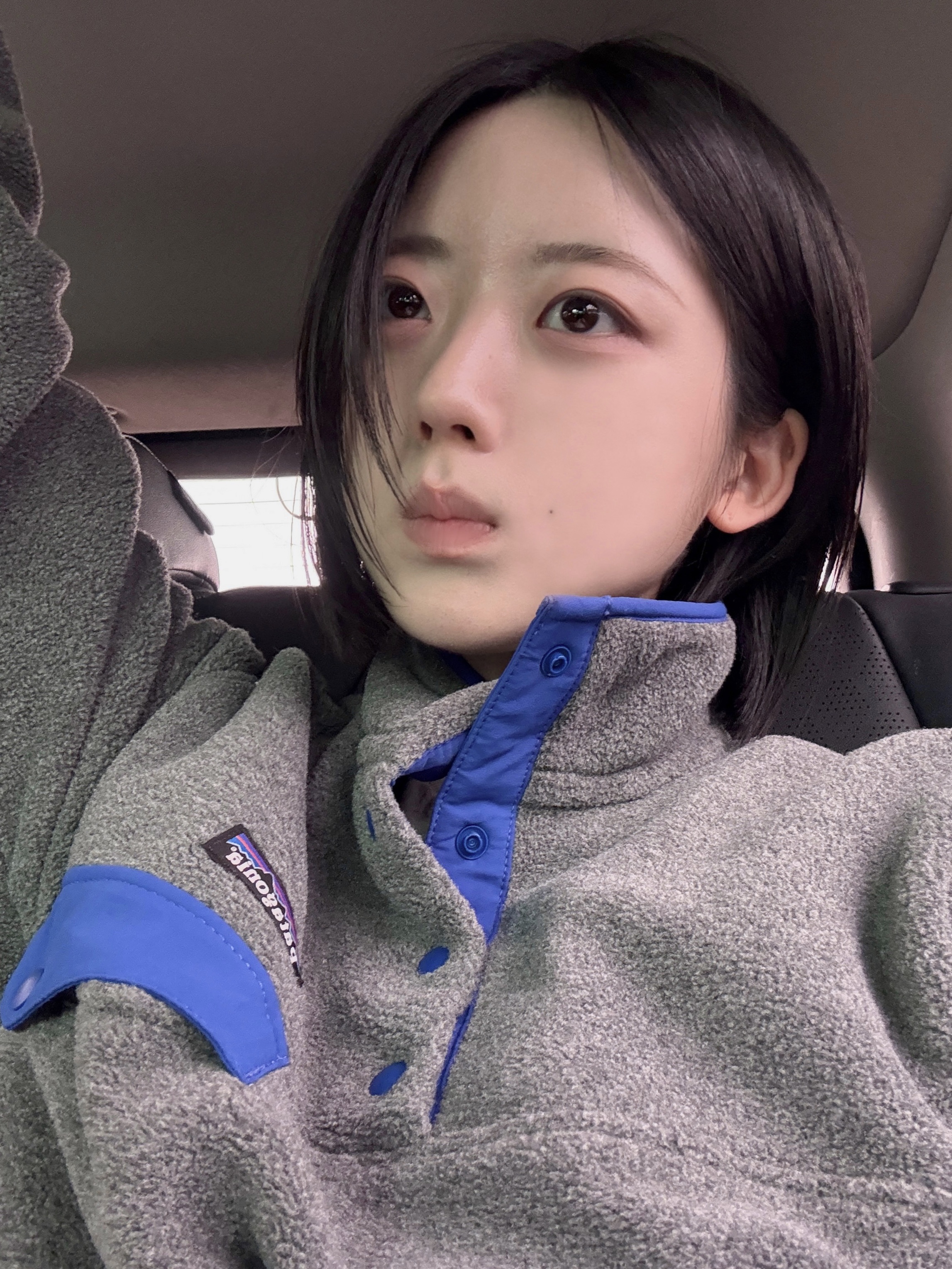 Patagonia Lightweight Synchilla Snap-T Fleece Pullover Nickel Blue 착용 스타일 - 2