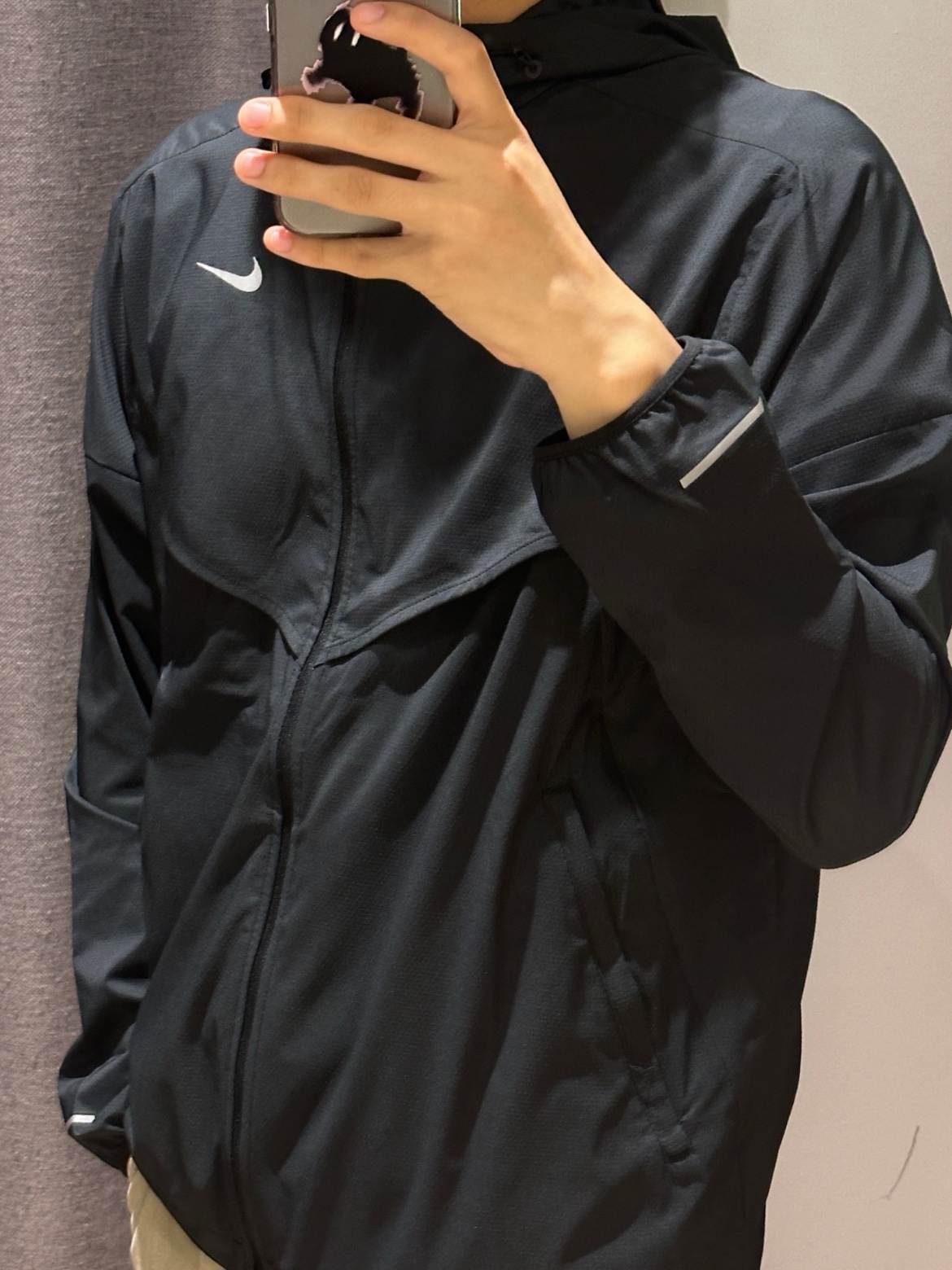 Nike Windrunner Repel Running Jacket Black - Asia 착용 스타일 - 1