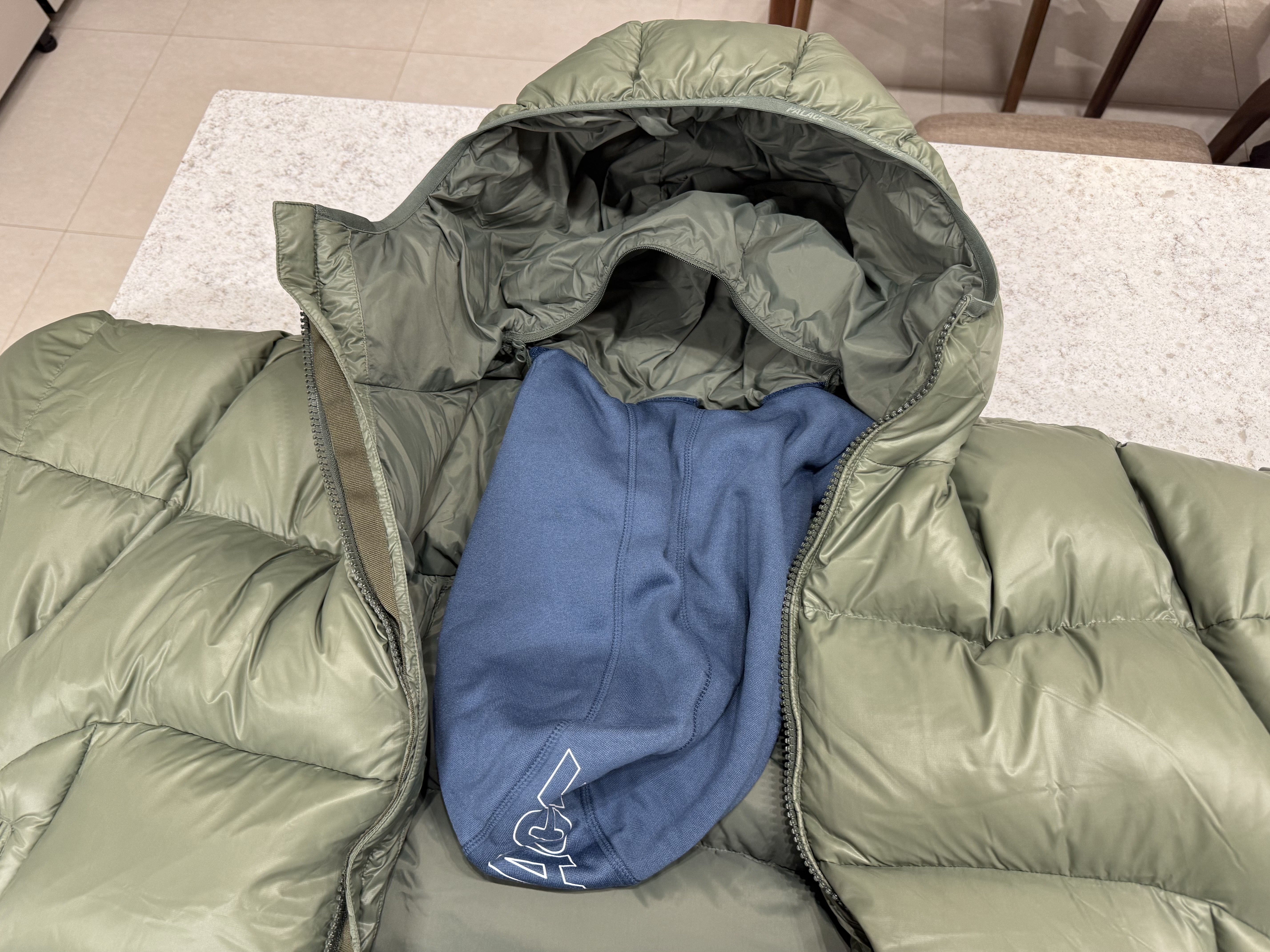 Palace Pertex Opaque Balaclava Puffa Green - 24FW 착용 스타일 - 6