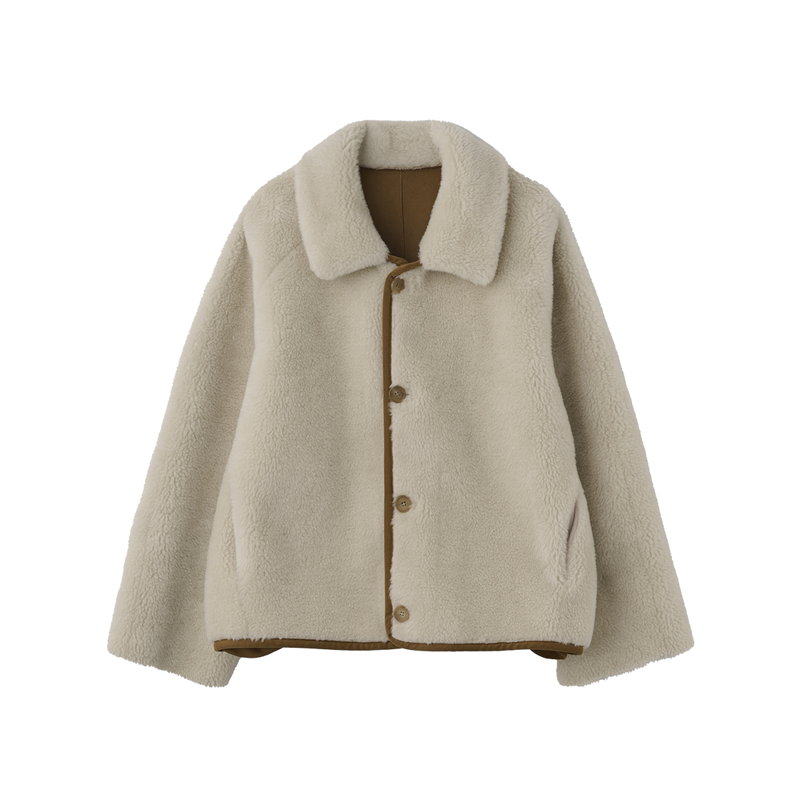 블랭크공삼 울 시어링 리버서블 숏 코트 크림(Blank03 Wool Shearing Reversible Short Coat Cream) - 2