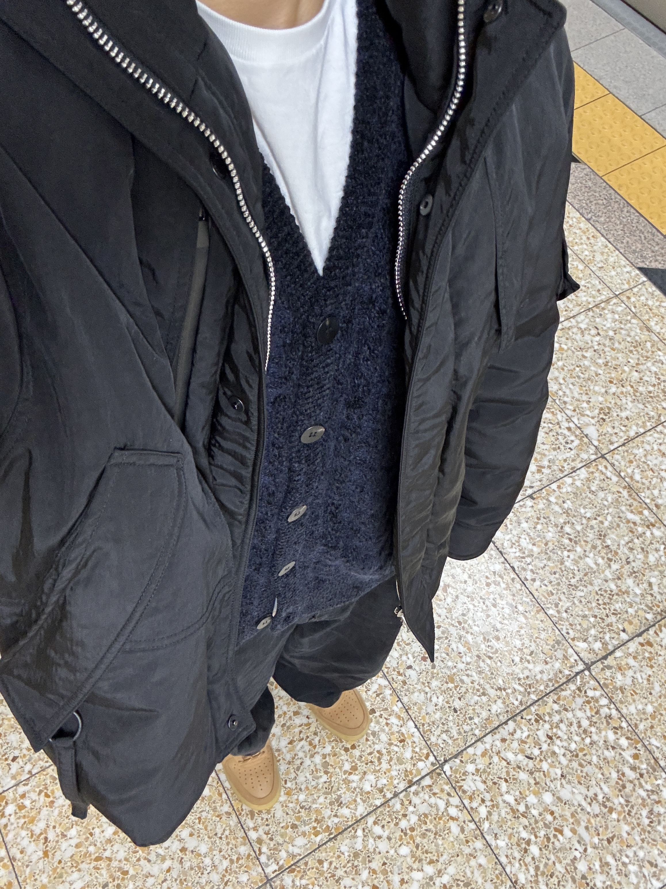 Nike Air Force 1 '07 WB Flax, Wooyoungmi Cable Cardigan Navy - 24FW 착용 스타일