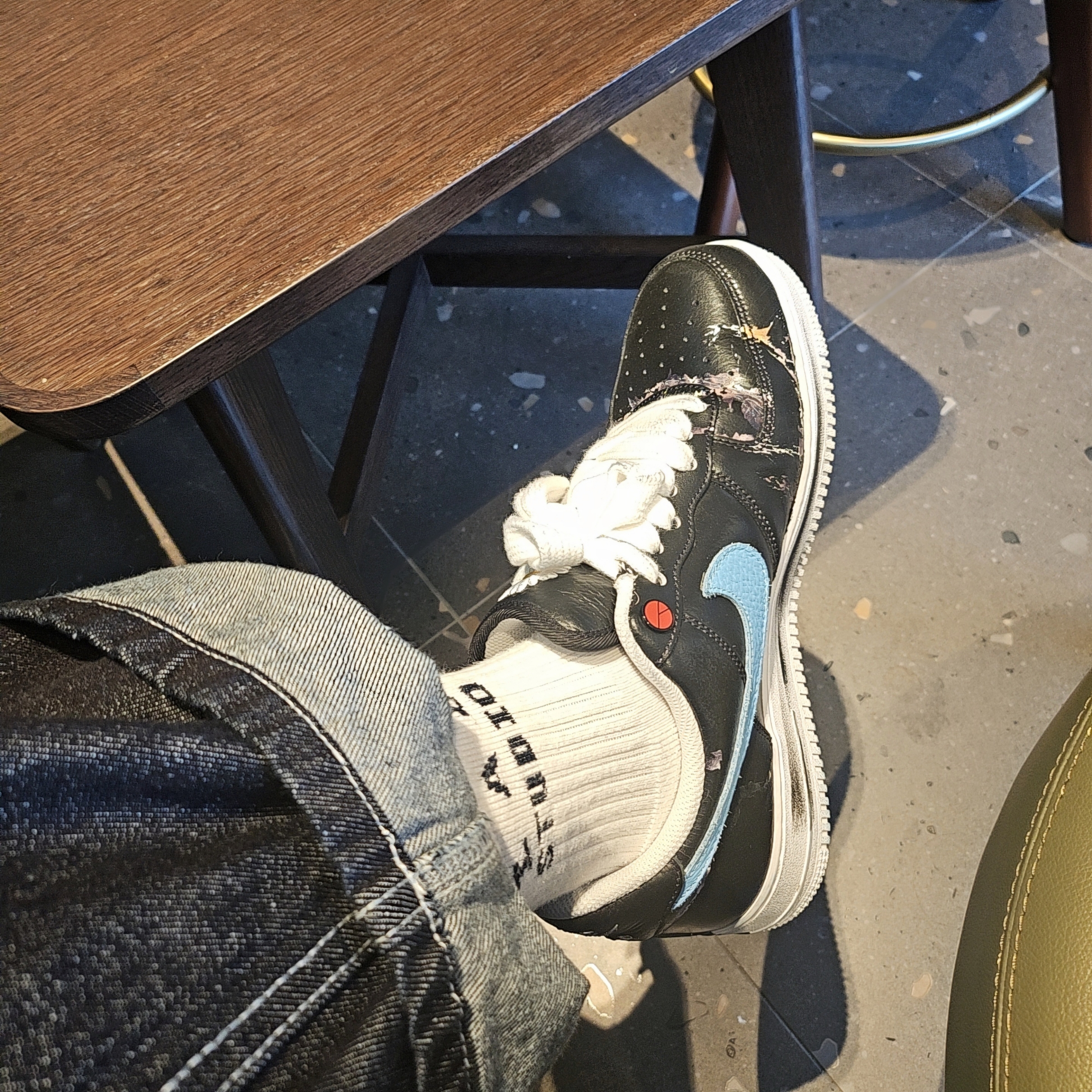 Nike x Peaceminusone Air Force 1 Low Para-Noise 3.0 Black and Multicolor 착용 스타일 - 1