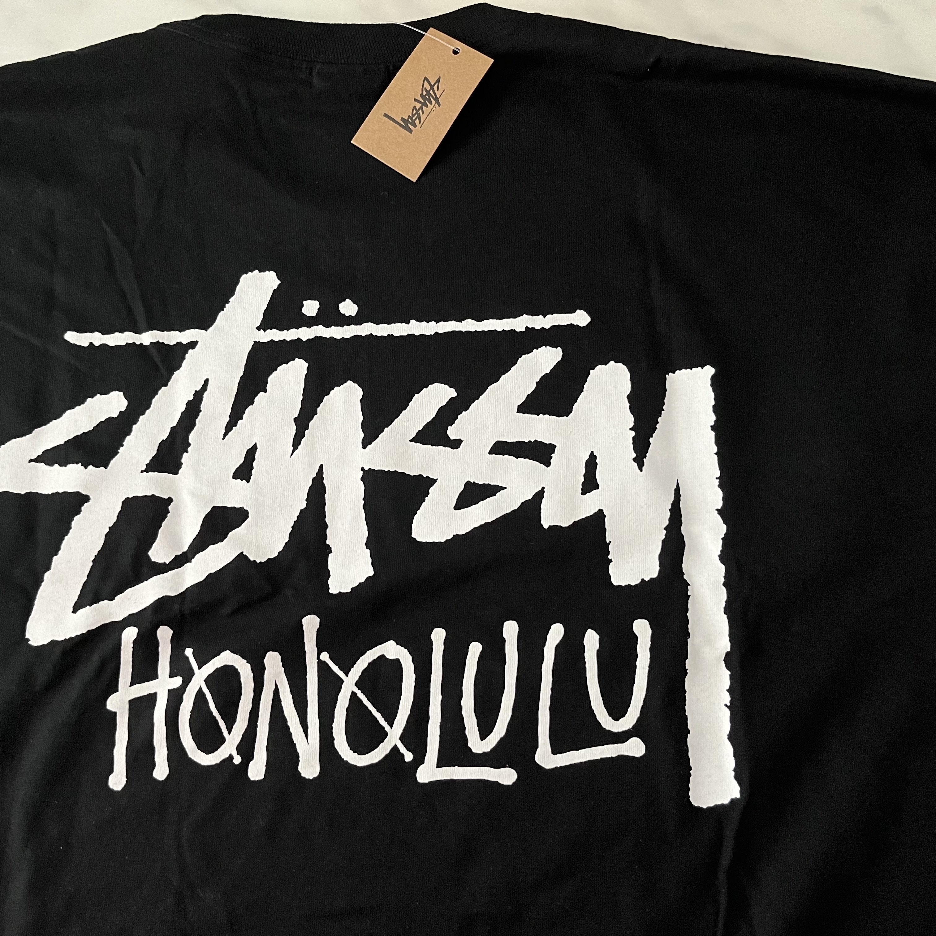 Stussy Basic Stussy T-Shirt Black 2024, 2025, Stussy Stock Honolulu T-Shirt Black 착용 스타일 - 1