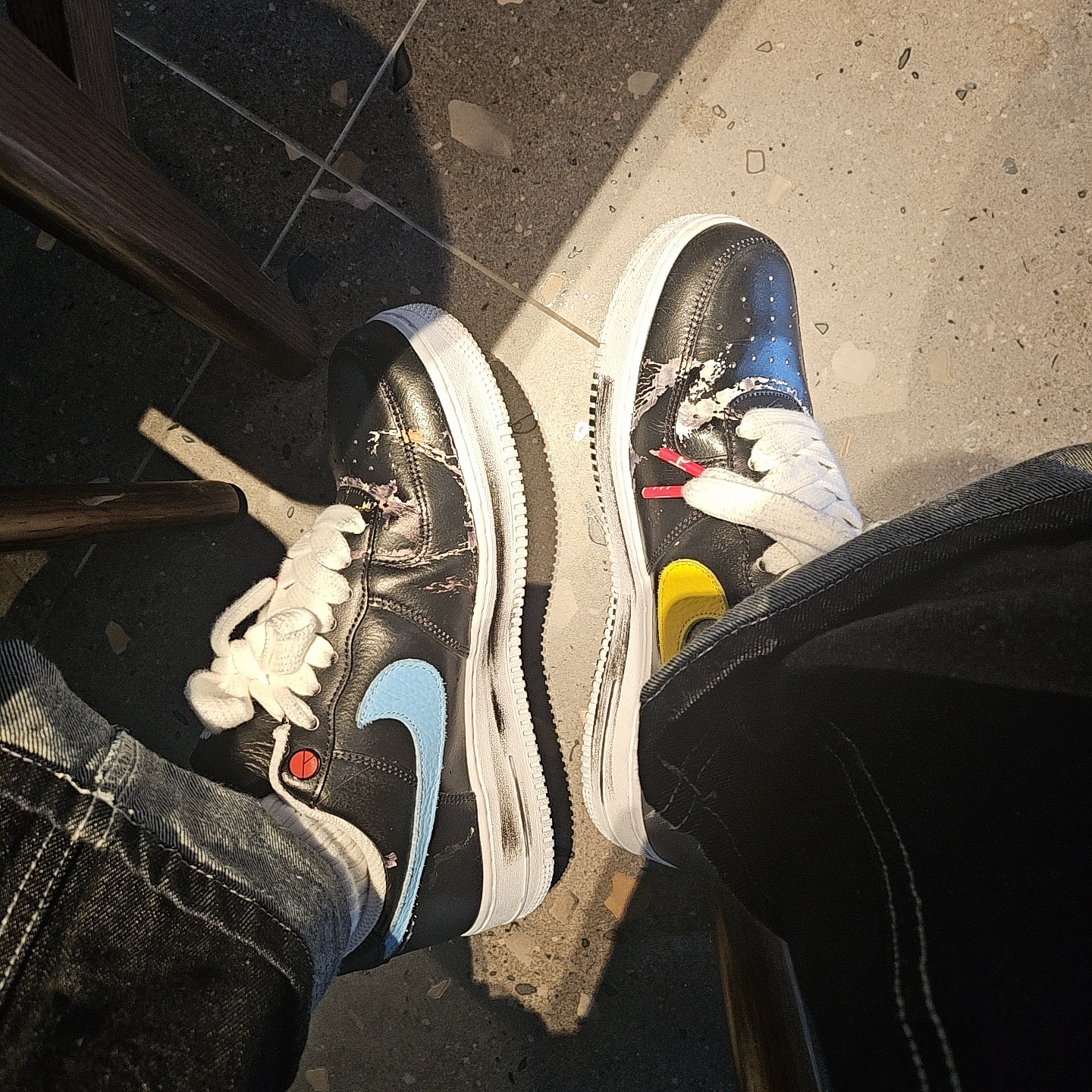 Nike x Peaceminusone Air Force 1 Low Para-Noise 3.0 Black and Multicolor 착용 스타일 - 2