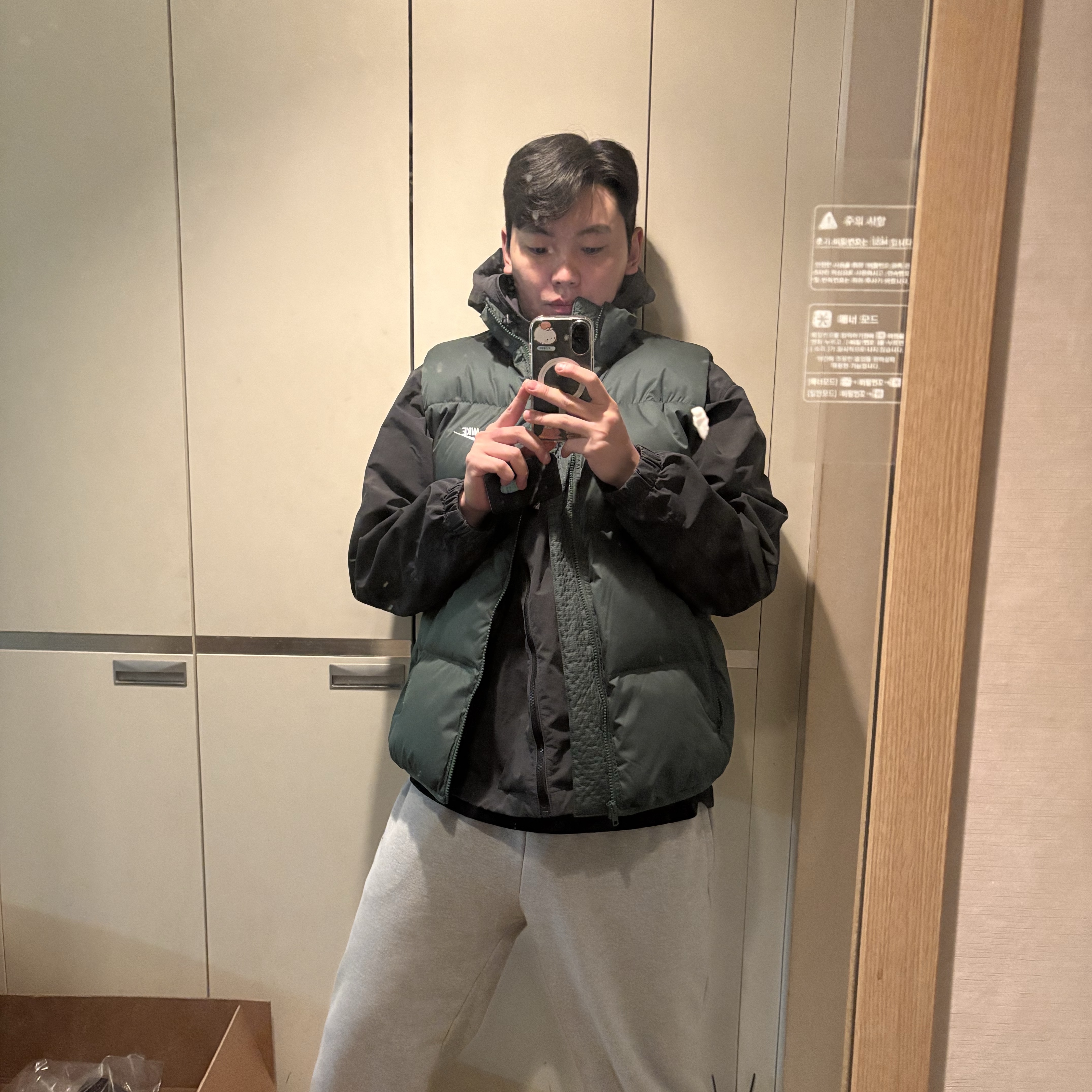 Nike NSW Club Primaloft Water-Repellent Puffer Vest Fir - Asia 착용 스타일