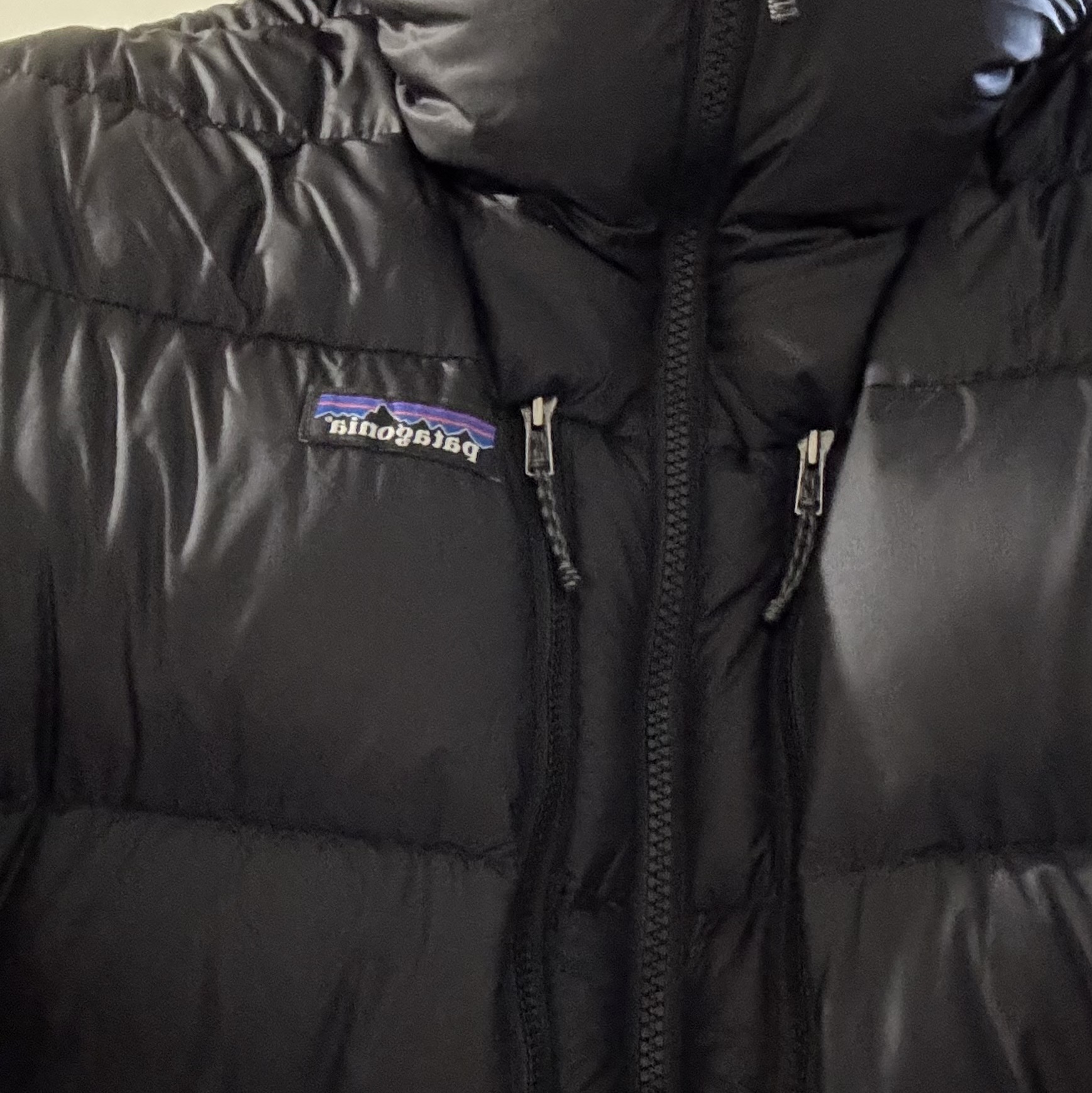 Patagonia Fitz Roy Down Hoody Black 착용 스타일 - 1