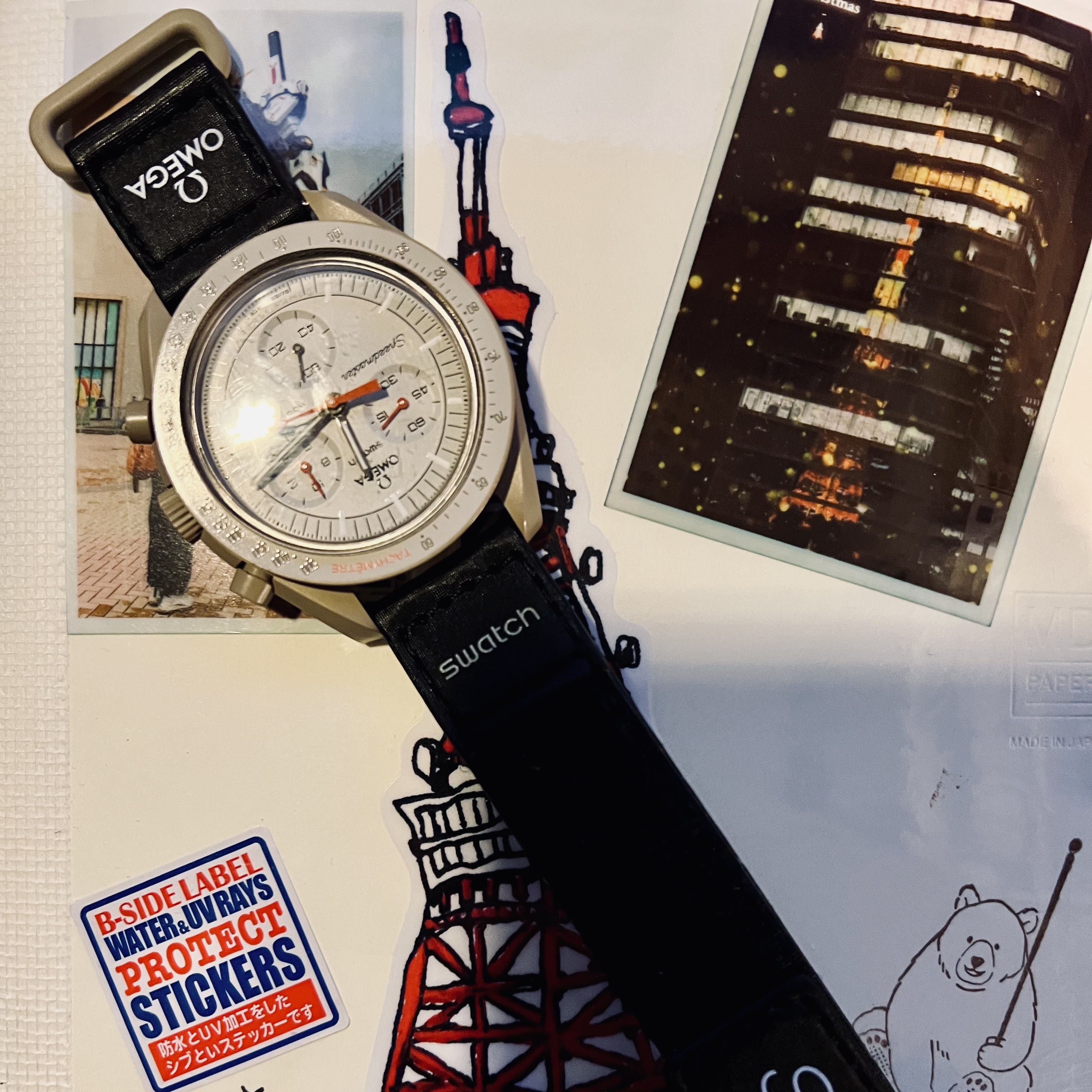 Swatch x Omega Bioceramic MoonSwatch Mission To Jupiter 착용 스타일