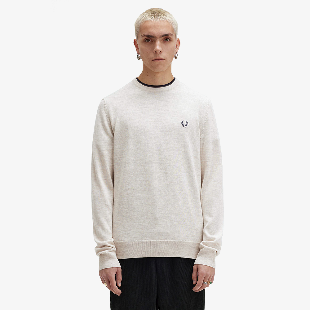 프레드페리 클래식 크루넥 메리노울 니트 포리지말(Fred Perry Classic Crew Neck Knit Porridge Marl) - 2