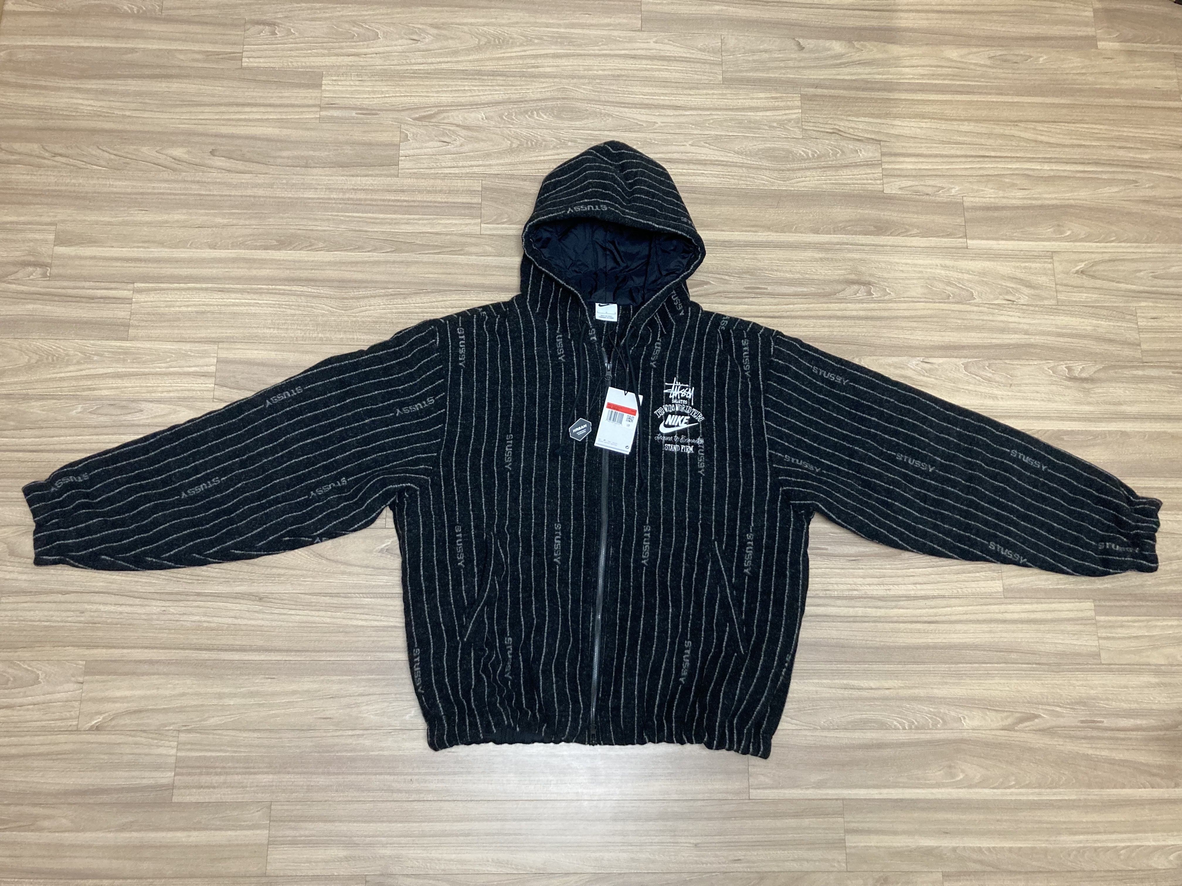 Nike x Stussy NRG Striped Wool Jacket Black (DR4023-010) 착용 스타일 - 1