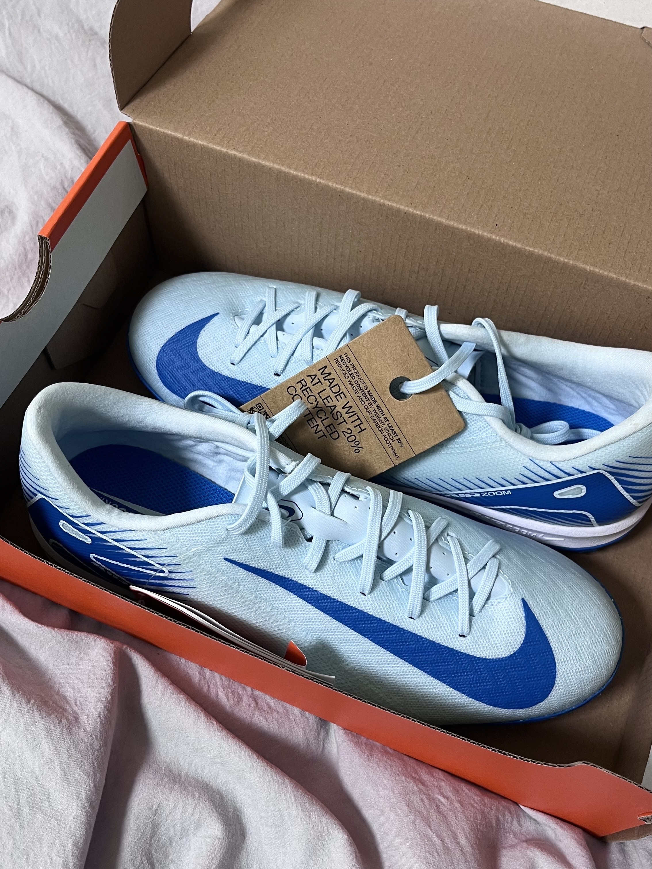 Nike Mercurial Vapor 16 Pro TF Glacier Blue Blue Orbit 착용 스타일 - 1