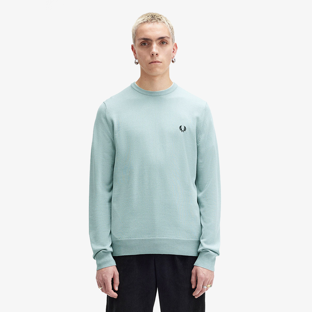 프레드페리 클래식 크루넥 메리노울 니트 실버블루(Fred Perry Classic Crew Neck Knit Silver Blue) - 2
