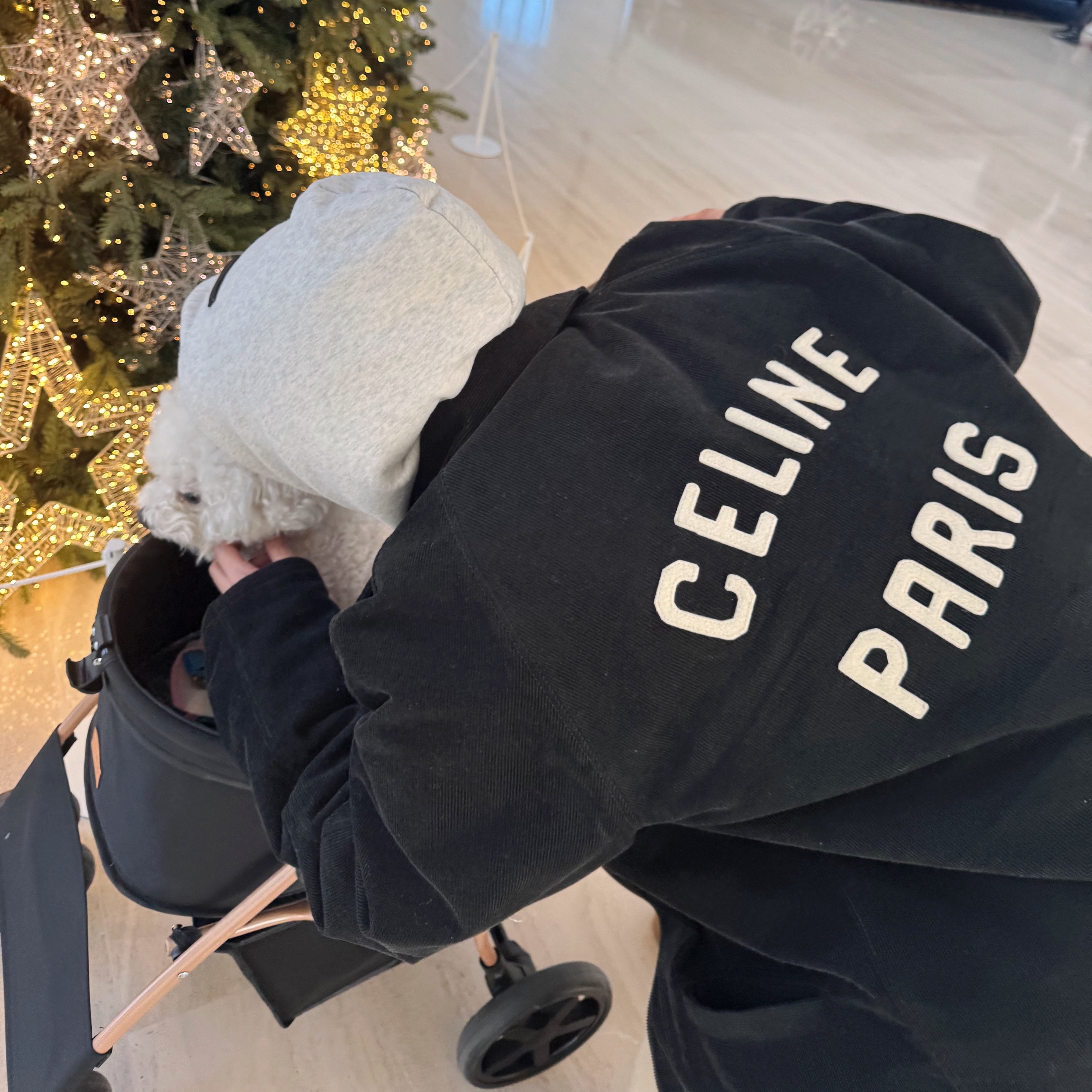 Celine Paris Patch Jacket in Corduroy Indigo Rinse ์ฐฉ์ฉ ์คํ์ผ - 1