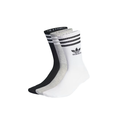 Adidas Mid Cut Crew Socks White Medium Grey Heather (3 Pack)