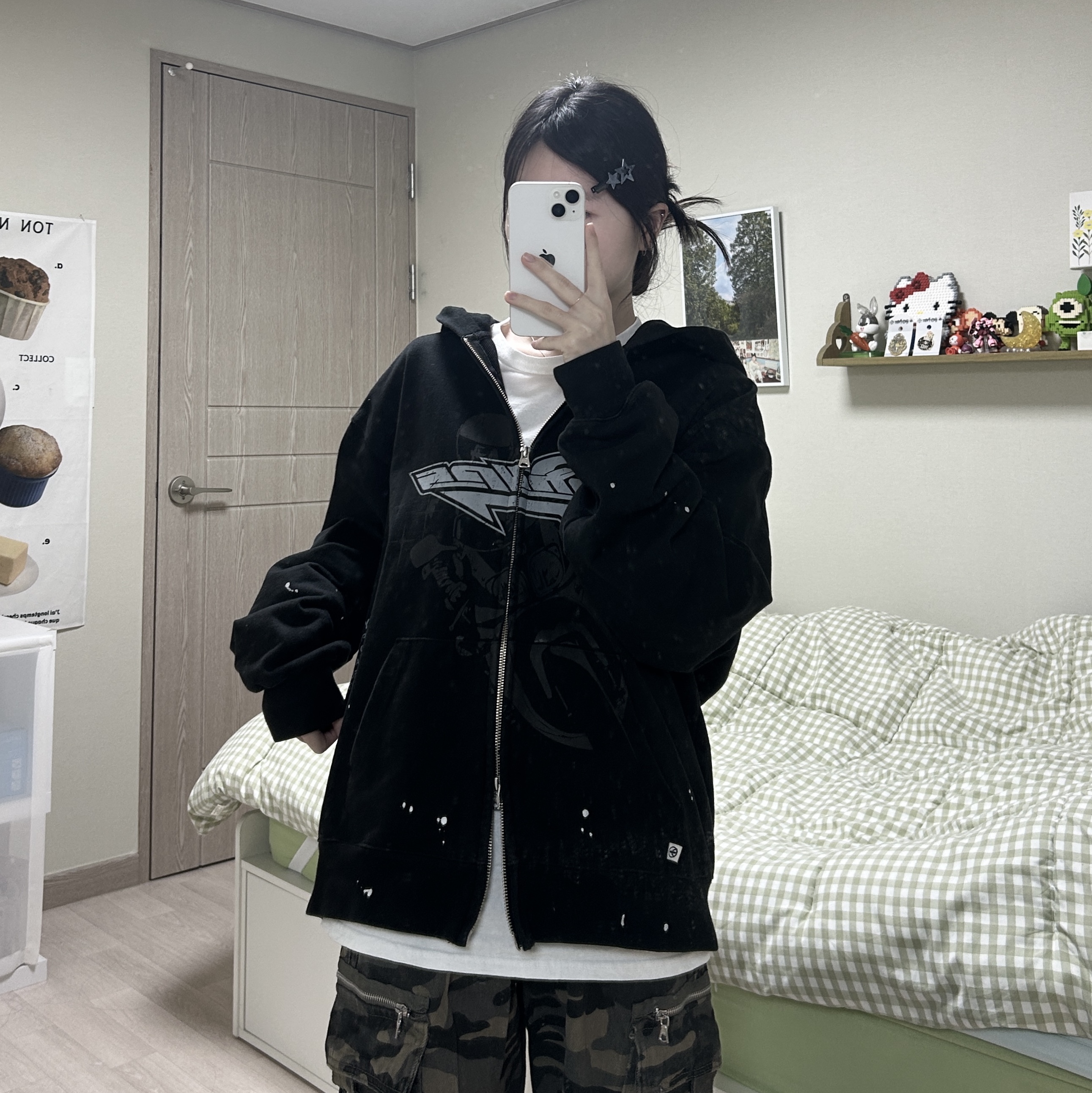 Gildan Heavy Ultra Cotton Long Sleeve T-Shirt White Black (2Pack) 착용 스타일 - 2