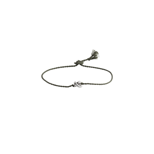 Bottega Veneta Friendship Silk Bracelet Silver Algae