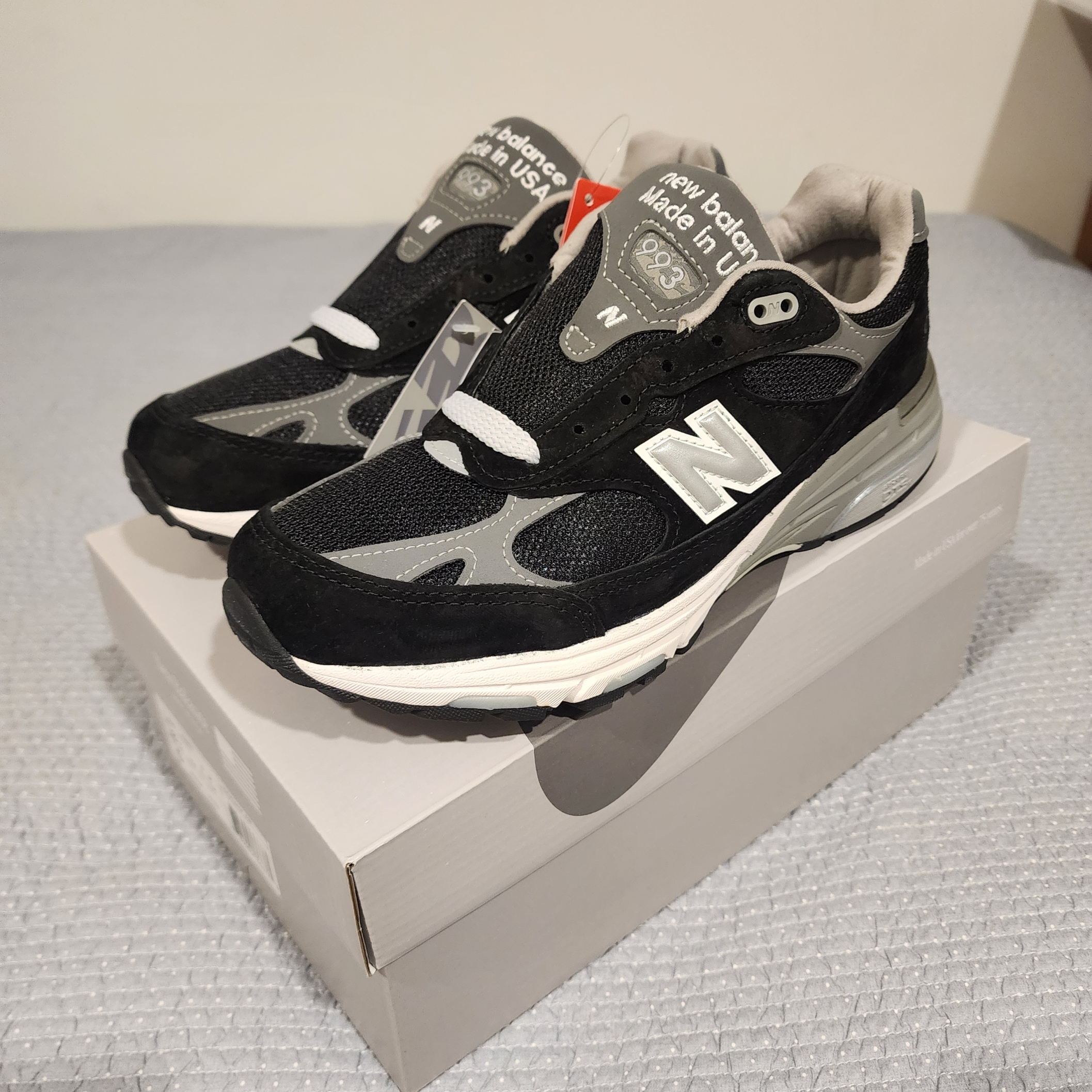 New Balance 993 Made in USA Black - D Standard 착용 스타일 - 5