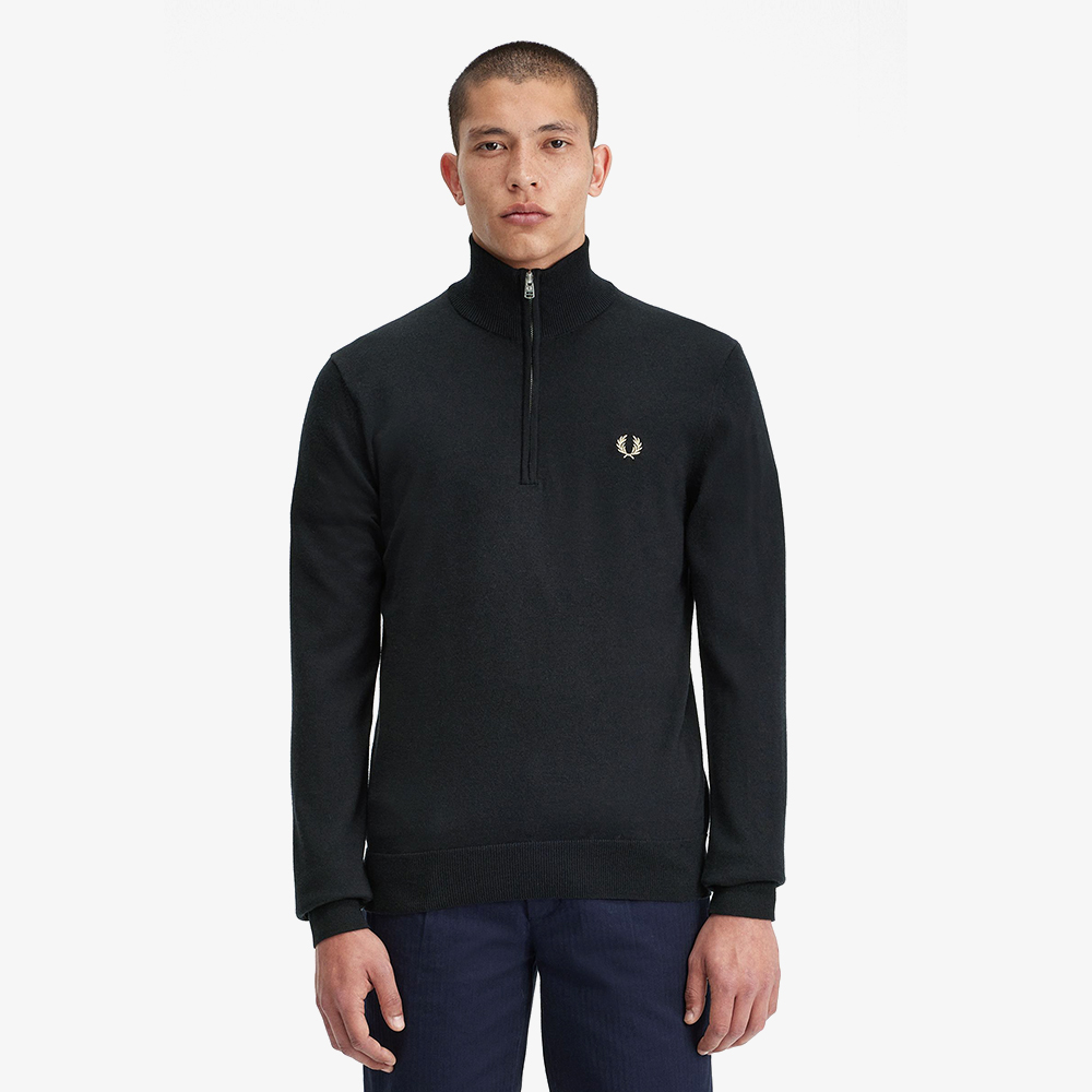 프레드페리 클래식 하프 집 니트 블랙(Fred Perry Classic Half Zip Knit Black) - 2
