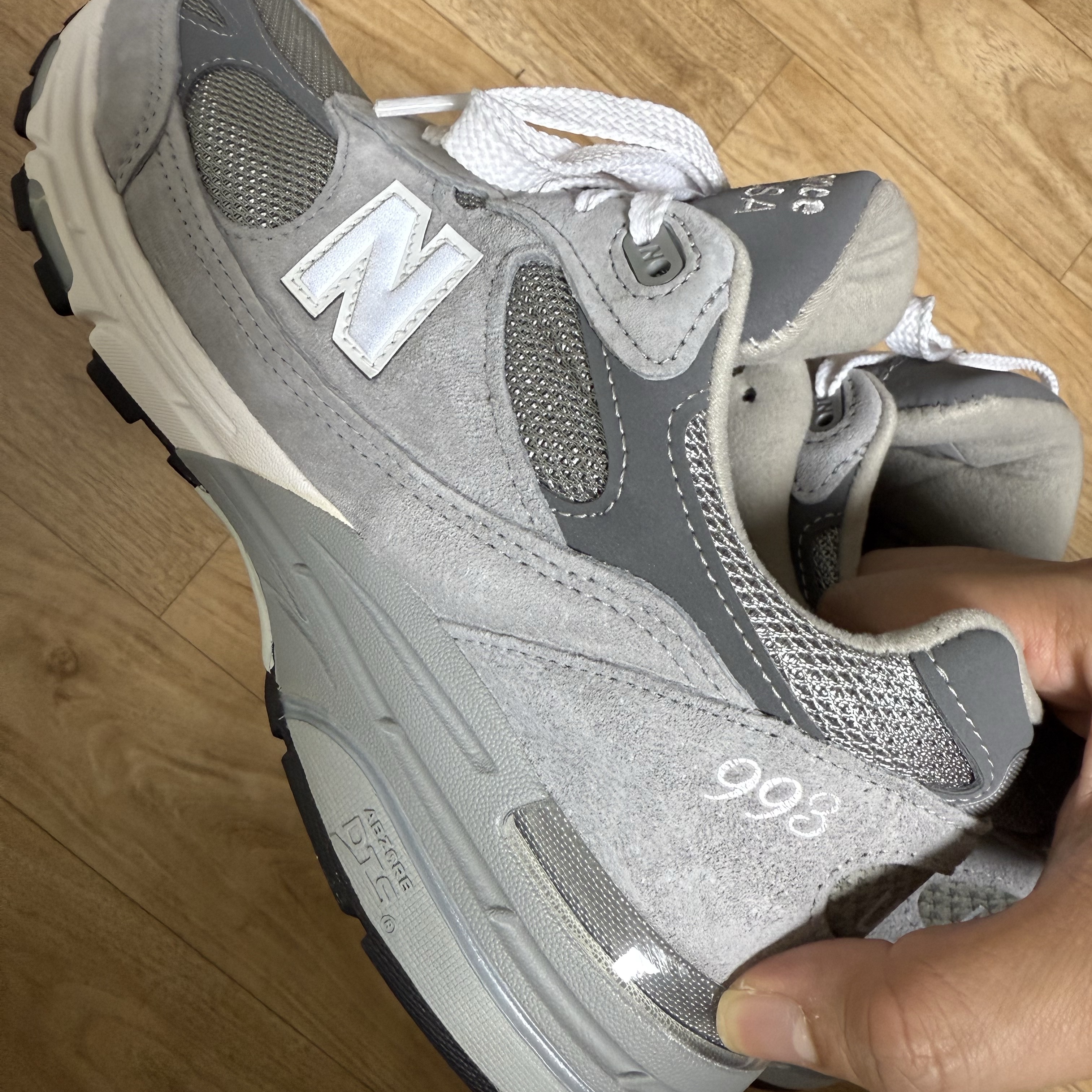 New Balance 993 Made in USA Grey - D Standard 착용 스타일 - 2