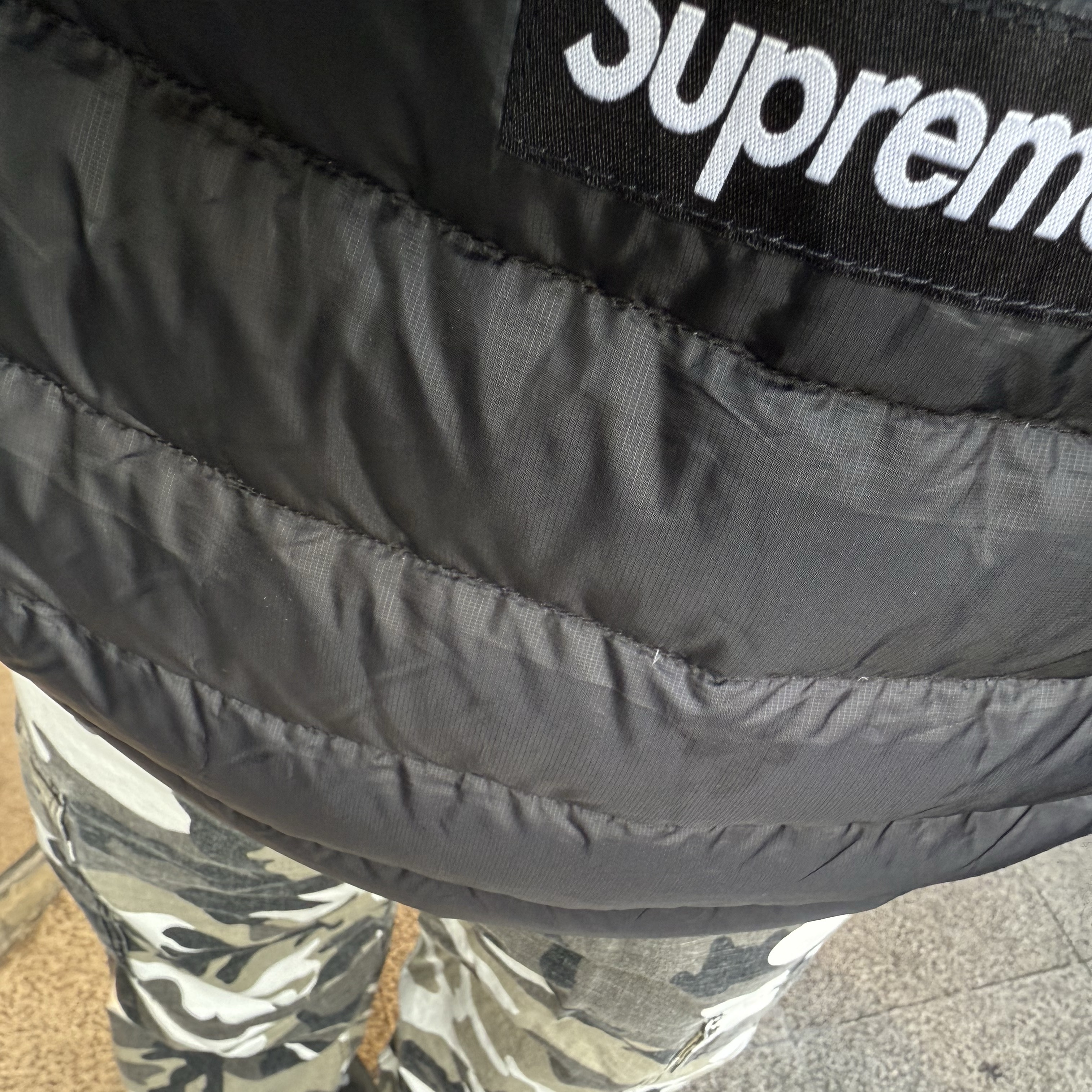 Supreme Micro Down Half Zip Hooded Pullover Black - 24FW, Stussy Ripstop Military Cargo Pants Ripstop Snow Camo 착용 스타일