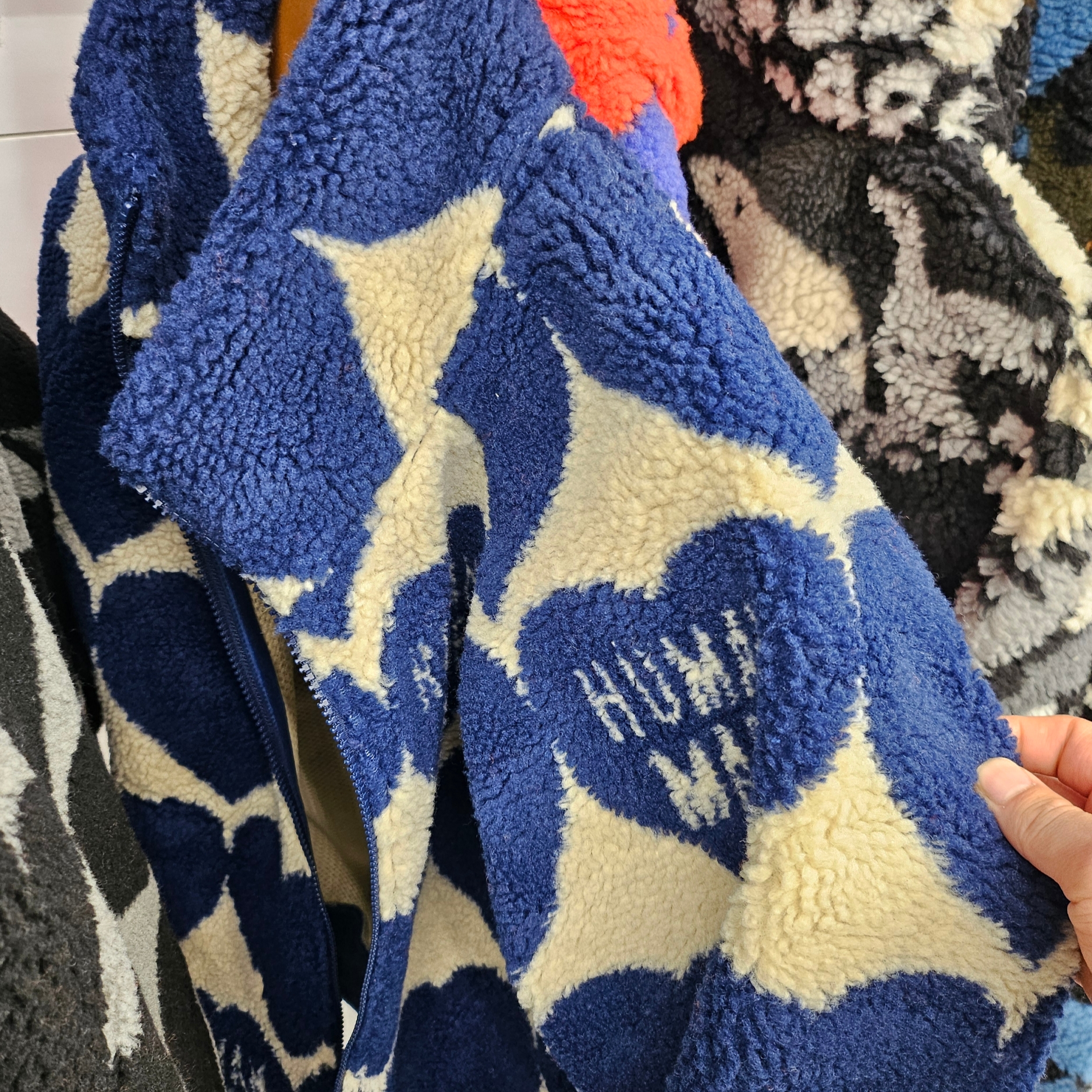 Human Made Heart Fleece Jacket Blue 착용 스타일