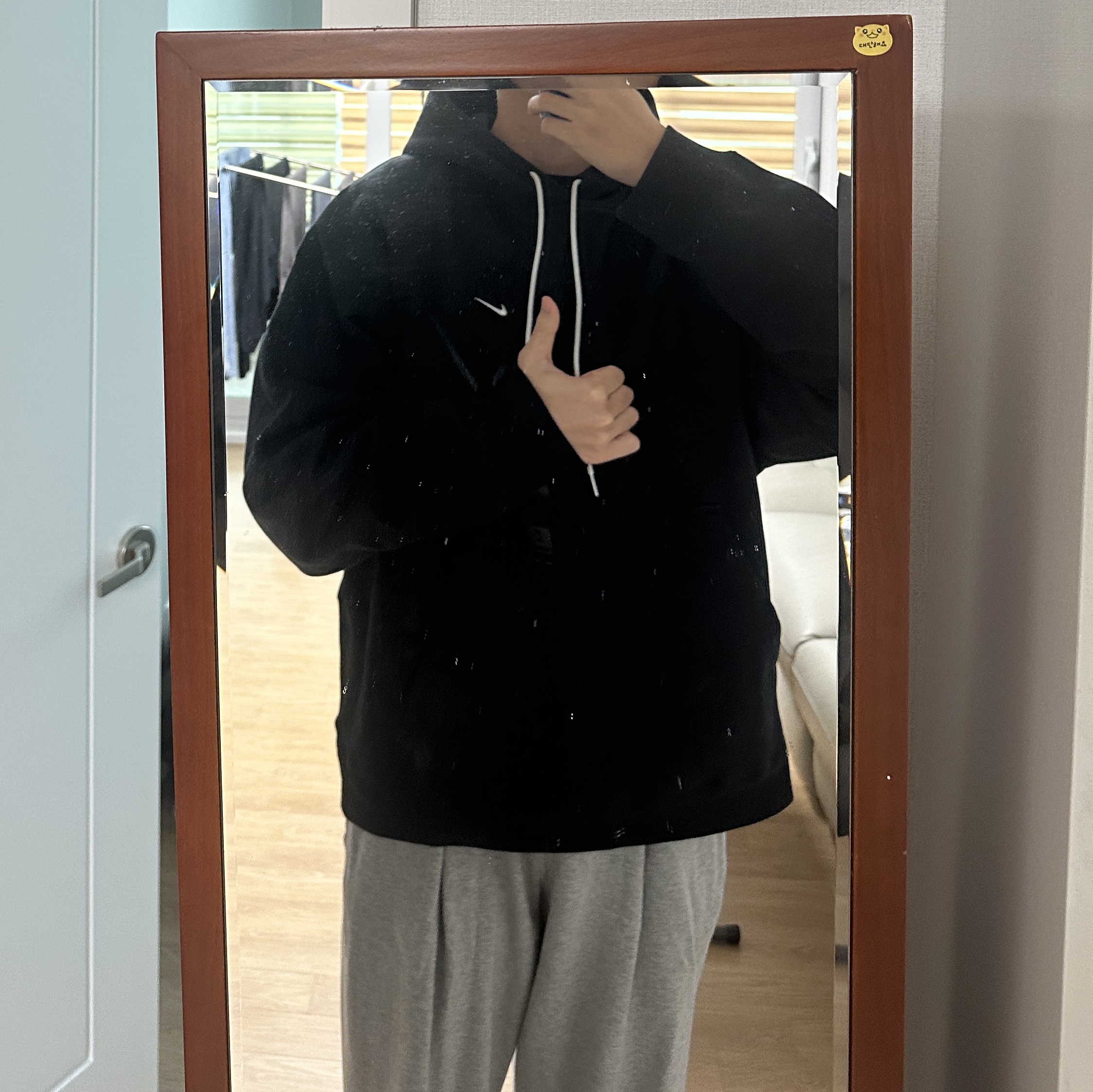 Nike NRG Solo Swoosh Fleece Hoodie Black White - US/EU 착용 스타일
